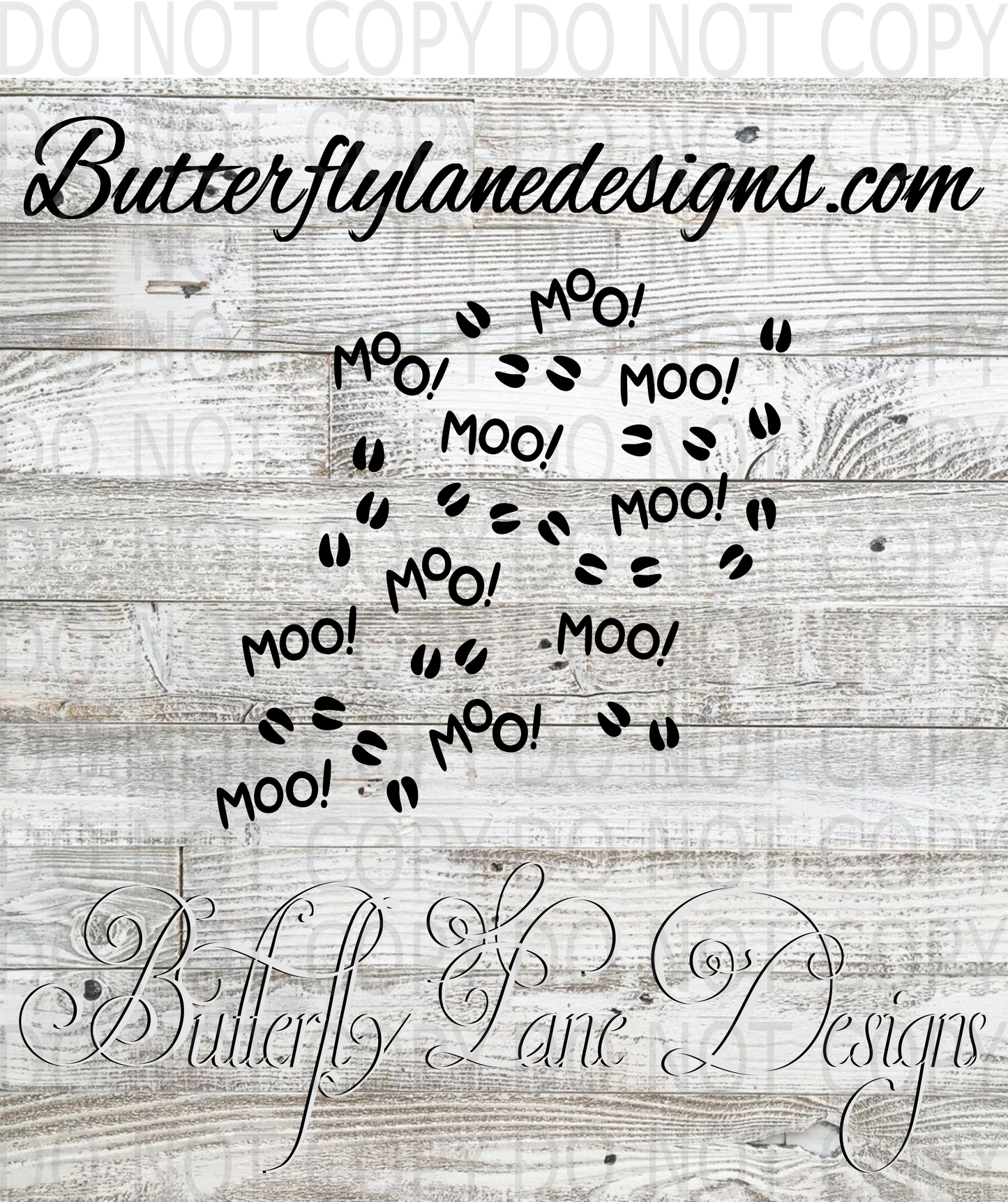 Cow- Mooo-Hoofs- 04- Clear Decal :: VC Decal