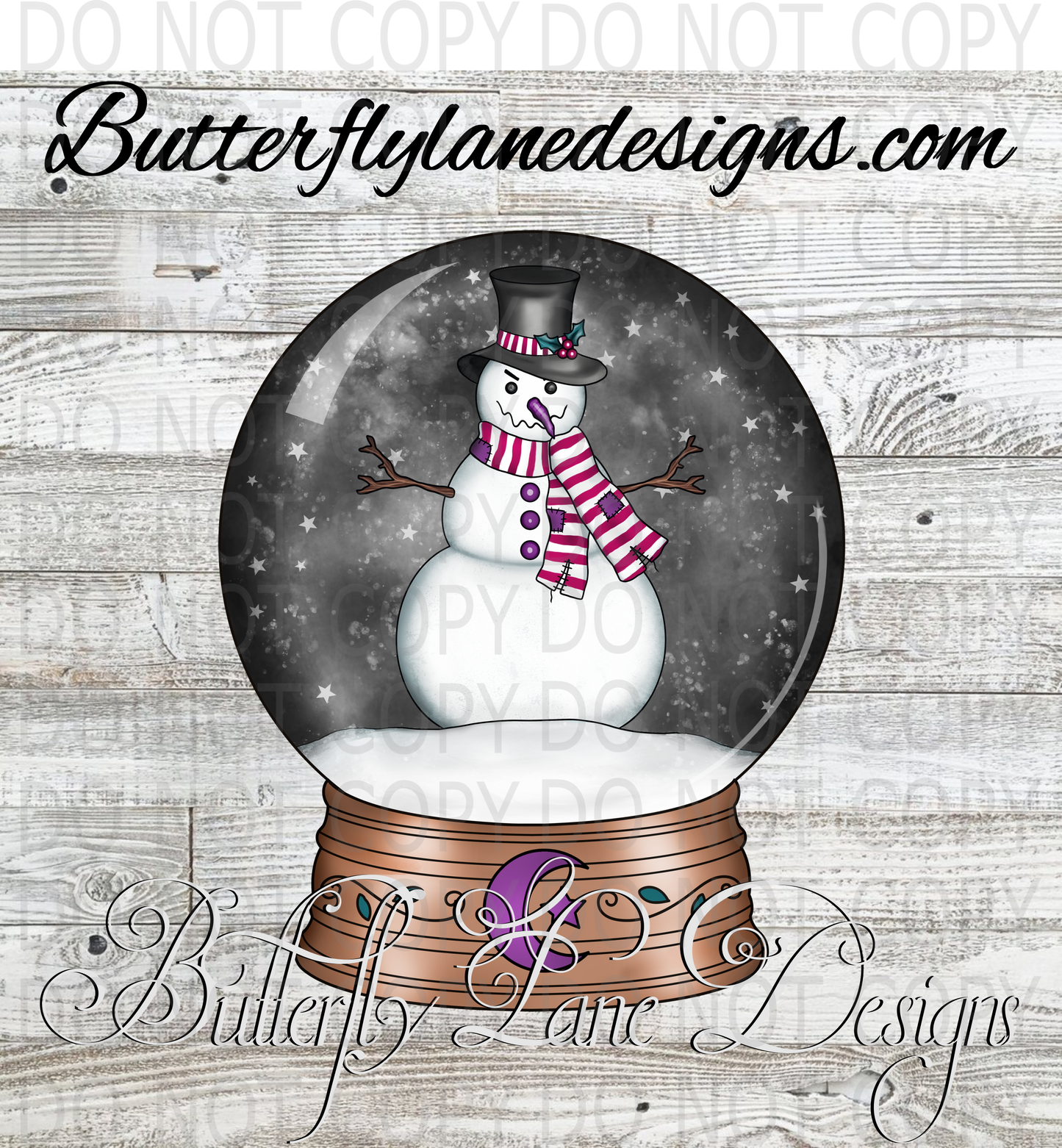 Creepy snow globe snowman :: Clear Decal :: VC Decal
