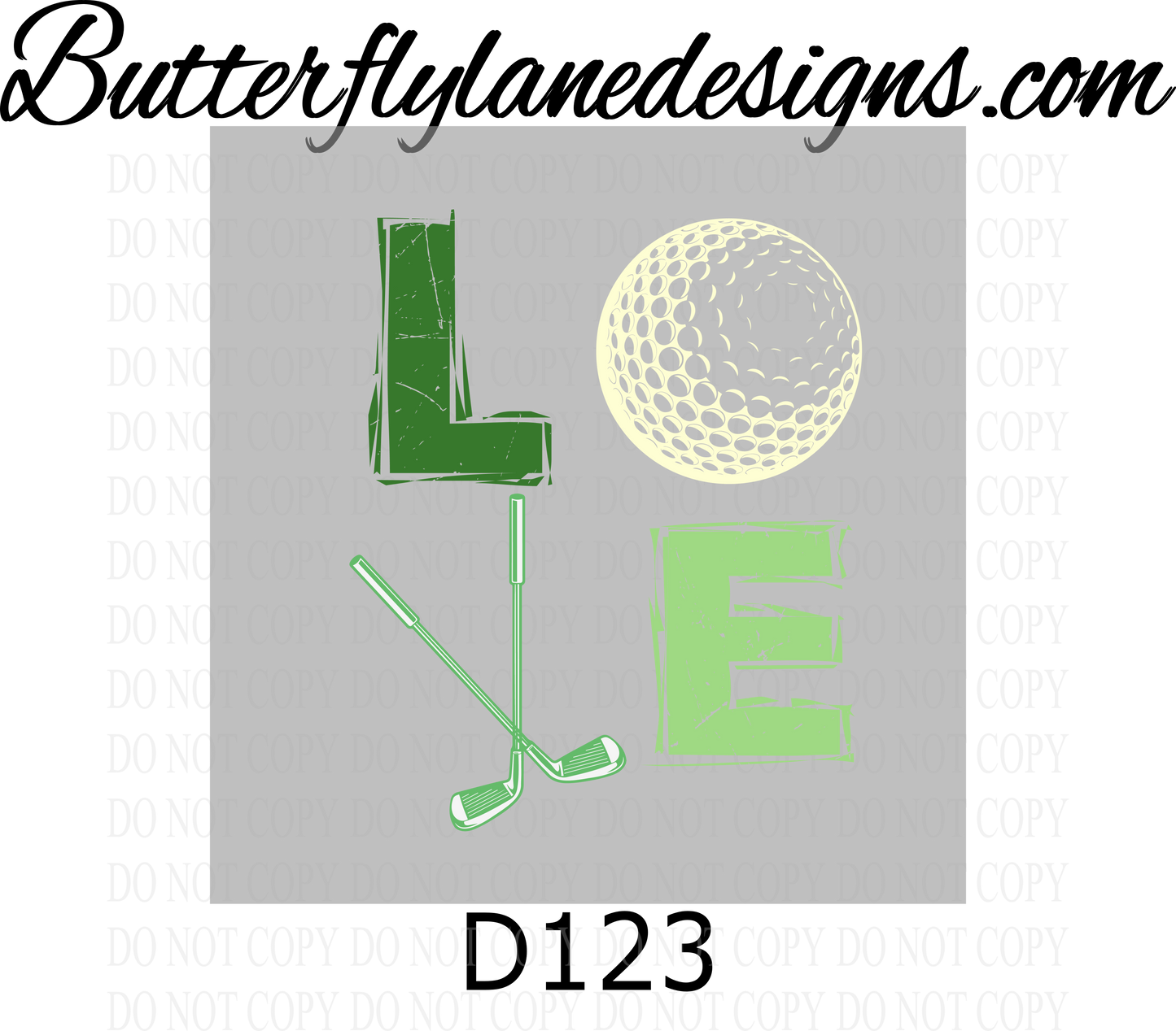 D123 Love-Golf :: Clear Decal :: VC Decal