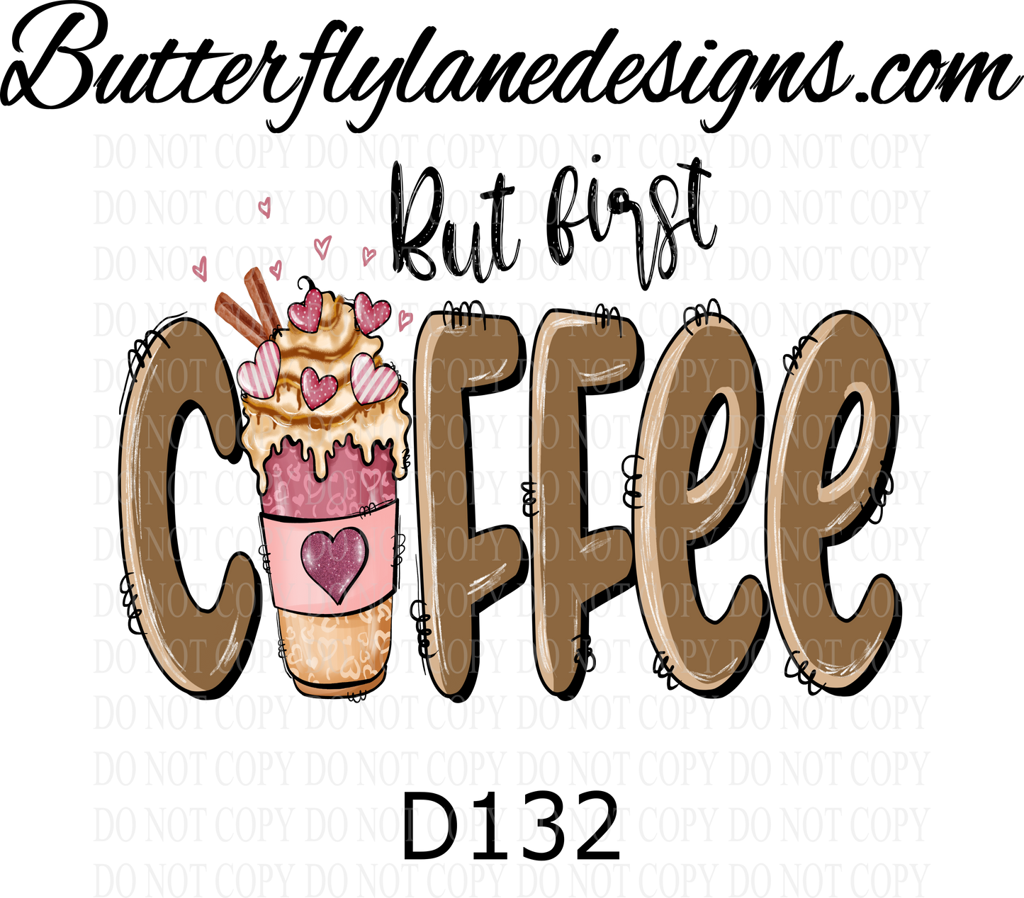 D132 But first coffee :: Clear Decal :: VC Decal