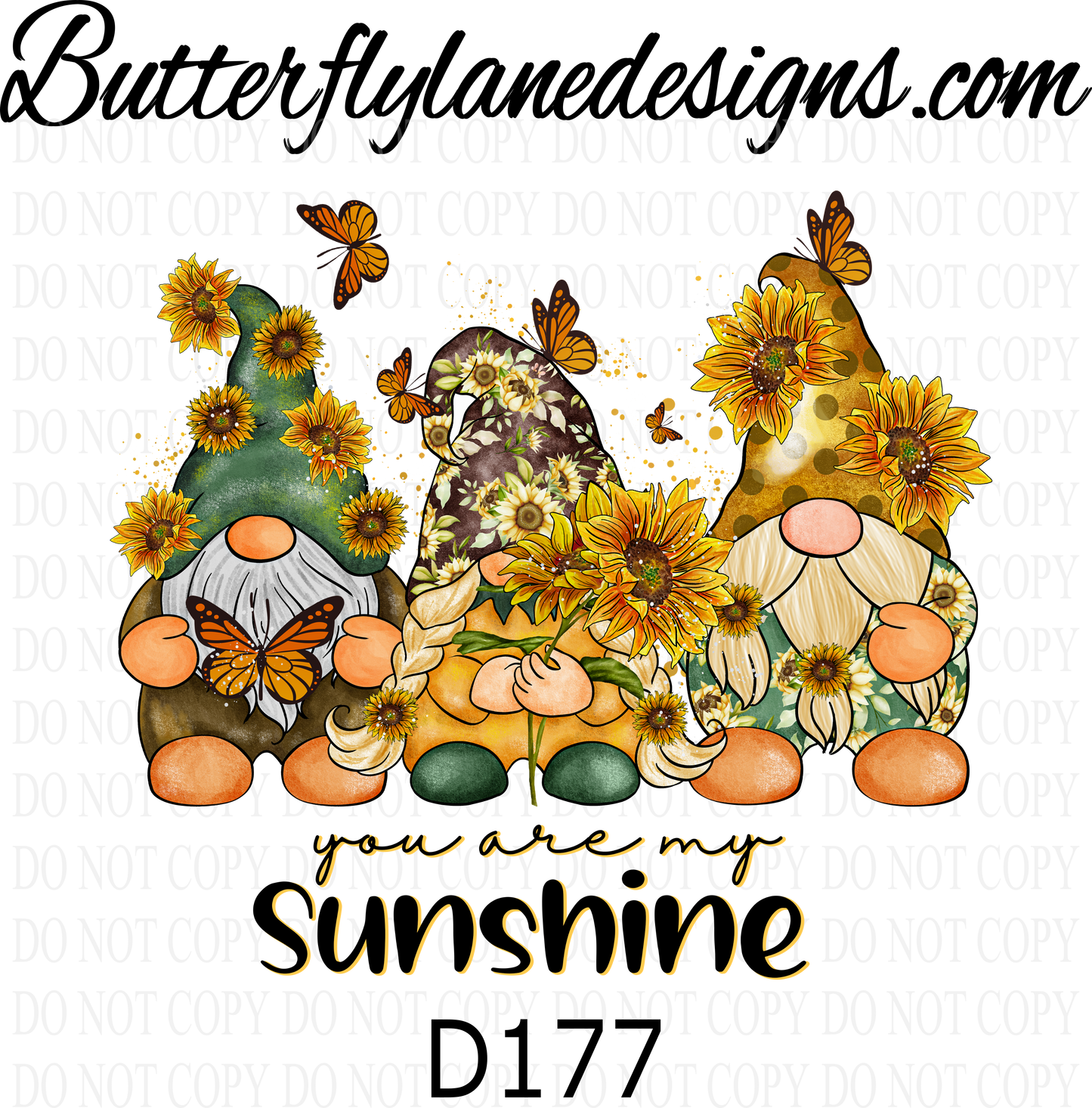 D177 You are my sunshine-gnomes :: Clear Decal :: VC Decal