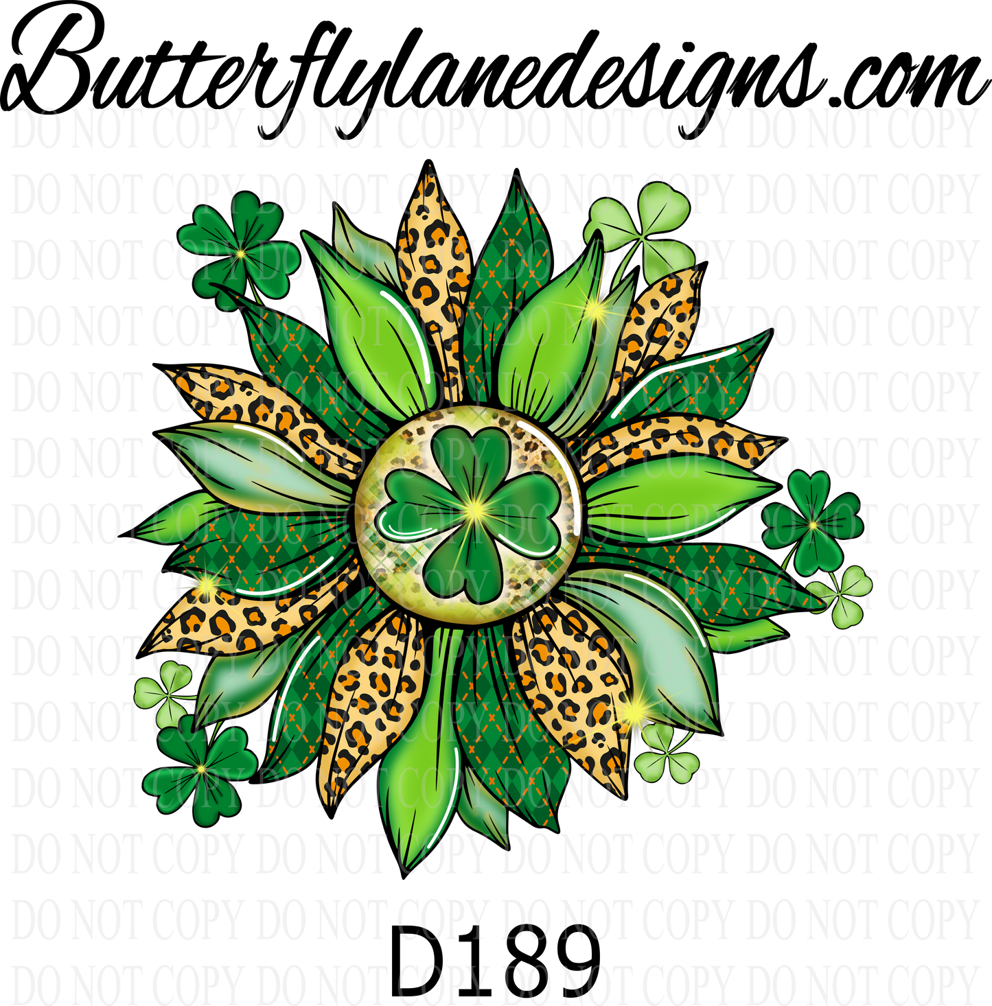 D189 St Patrick's green sunflower :: Clear Decal :: VC Decal