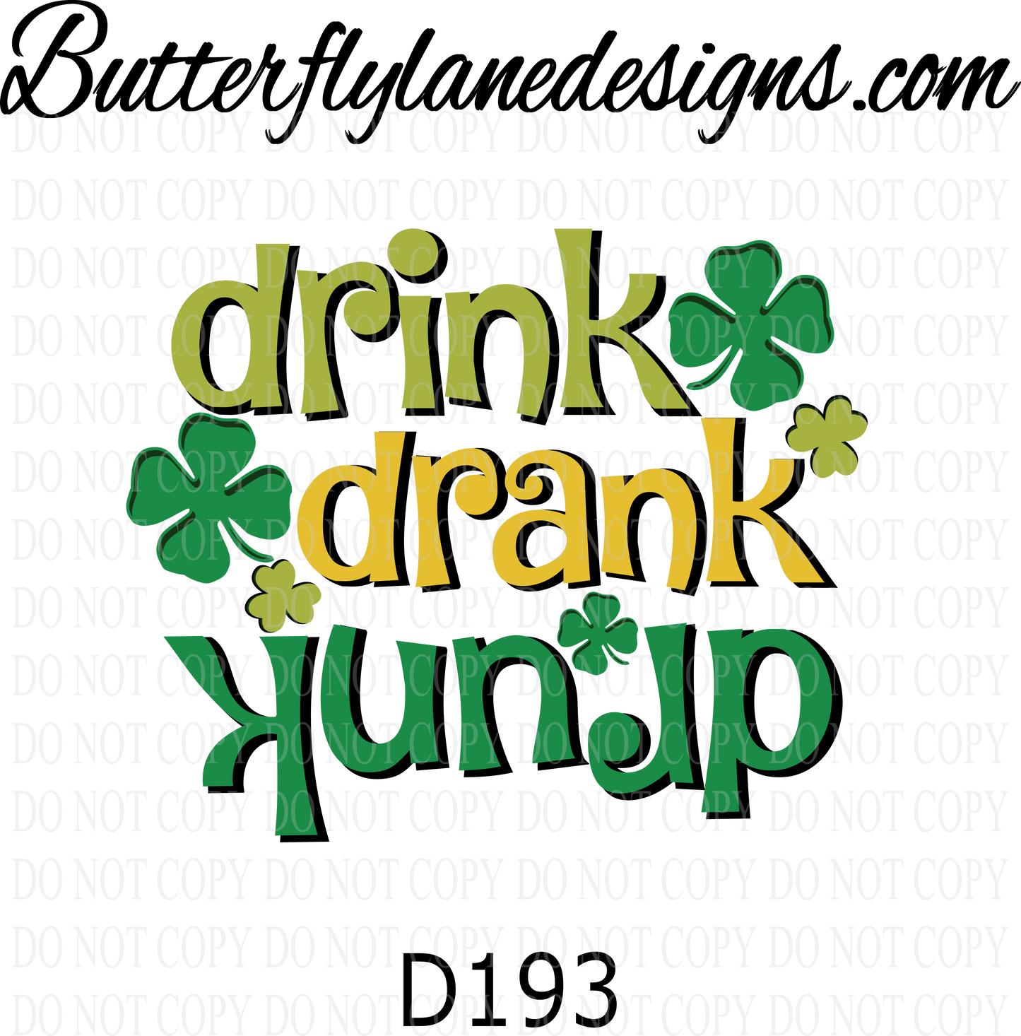 D193 Drink-Drank-Drunk :: Clear Decal :: VC Decal