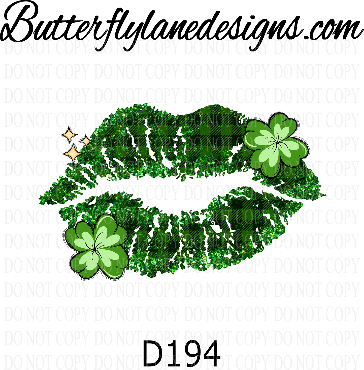 D194 St Patty Lips :: Clear Decal :: VC Decal