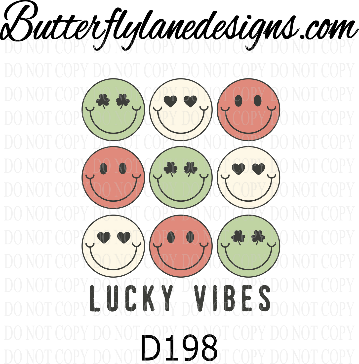 D198 Lucky Vibes :: Clear Decal :: VC Decal