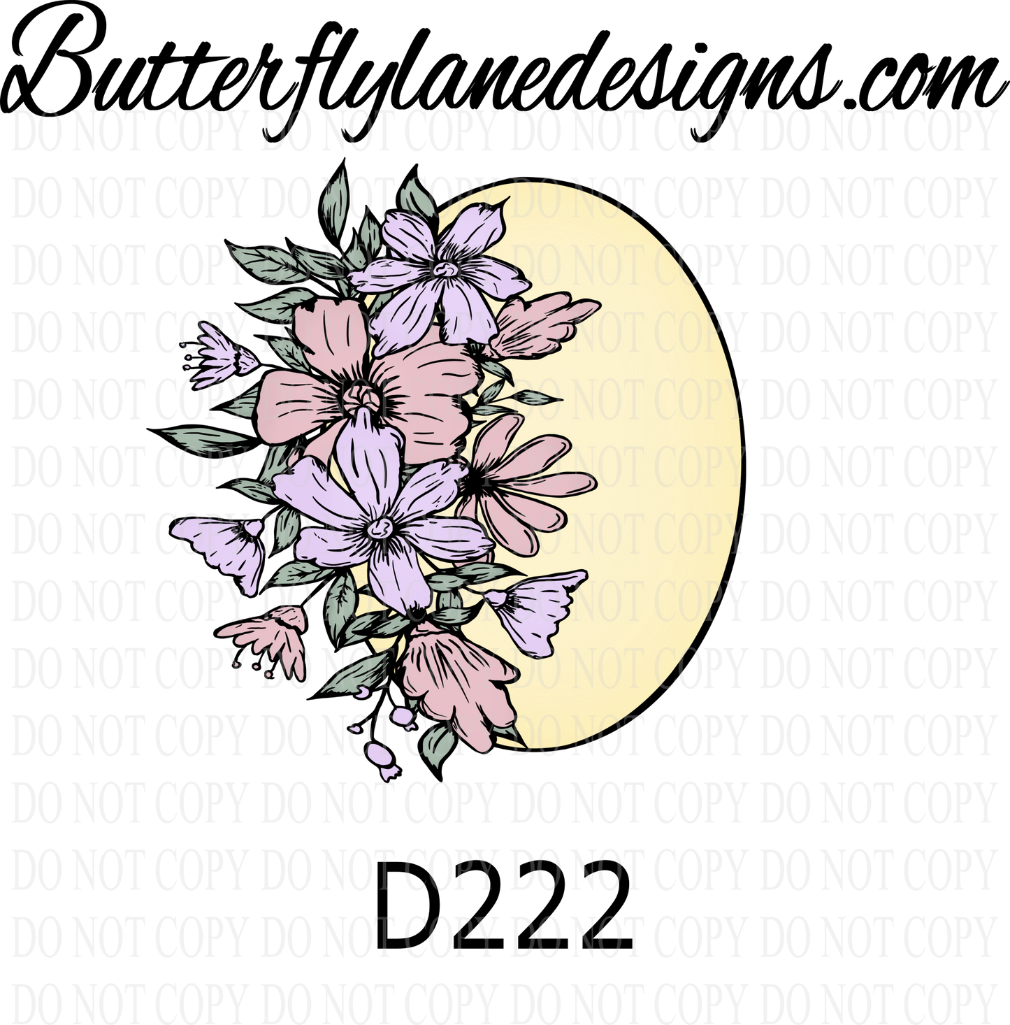 D222 Easter egg-Spring florals :: Clear Decal :: VC Decal