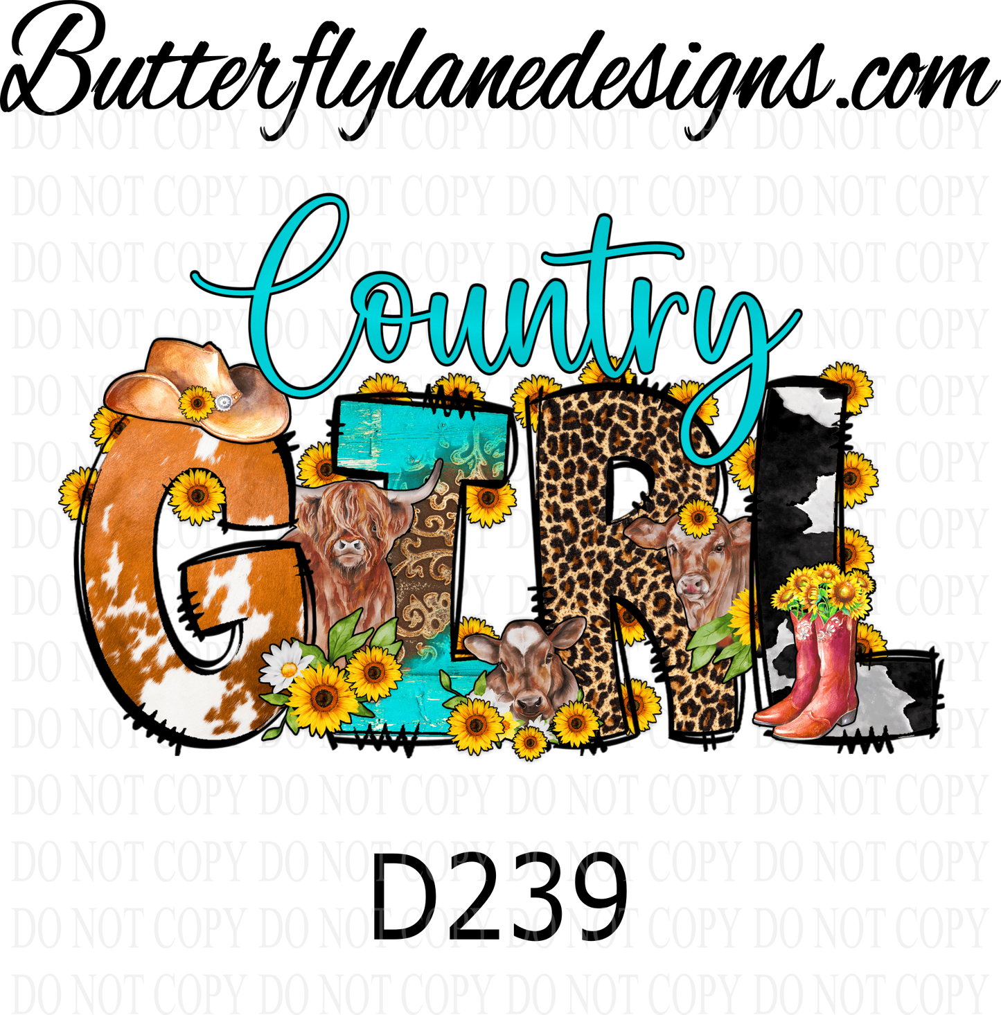 D239 Country Girl :: Clear Decal :: VC Decal