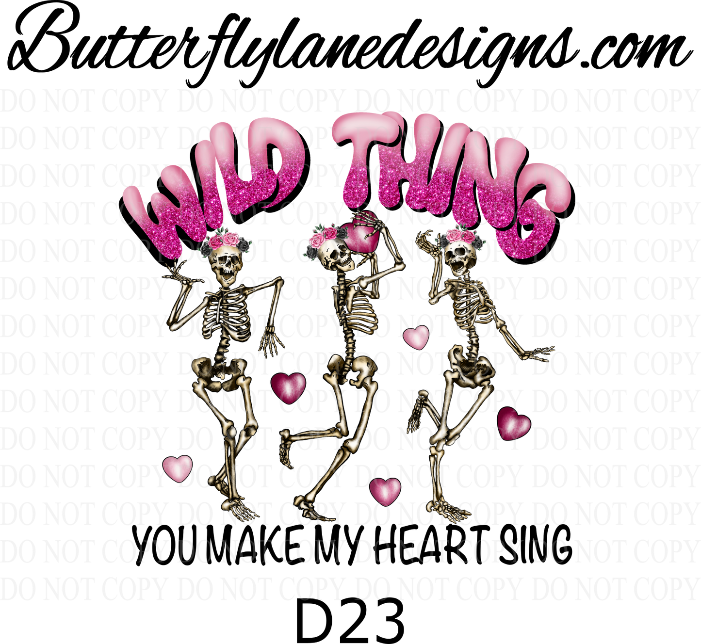 D23 Wild Thing-make my heart sing :: Clear Decal :: VC Decal