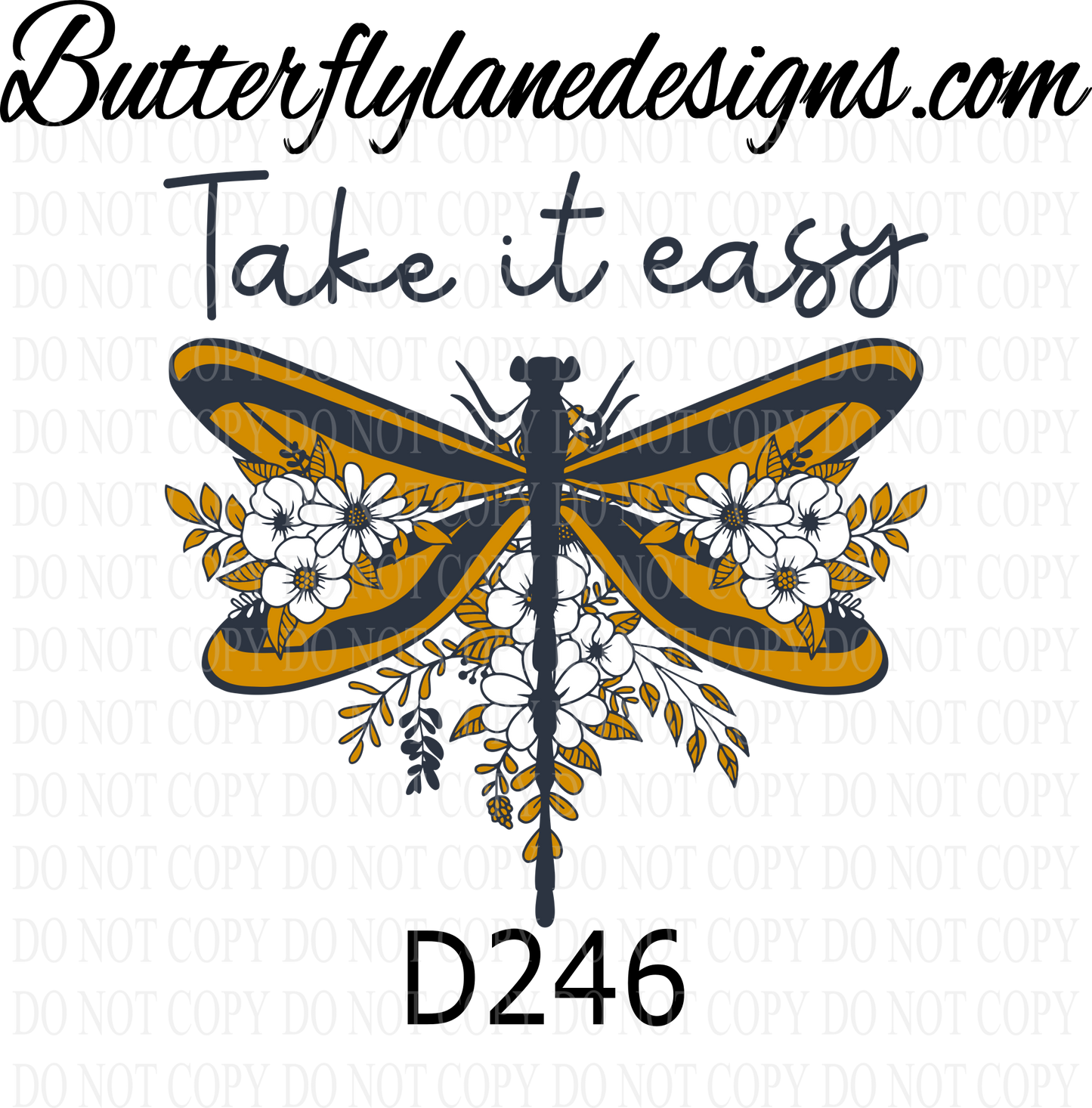 D246 Take it easy-Dragon fly :: Clear Decal :: VC Decal