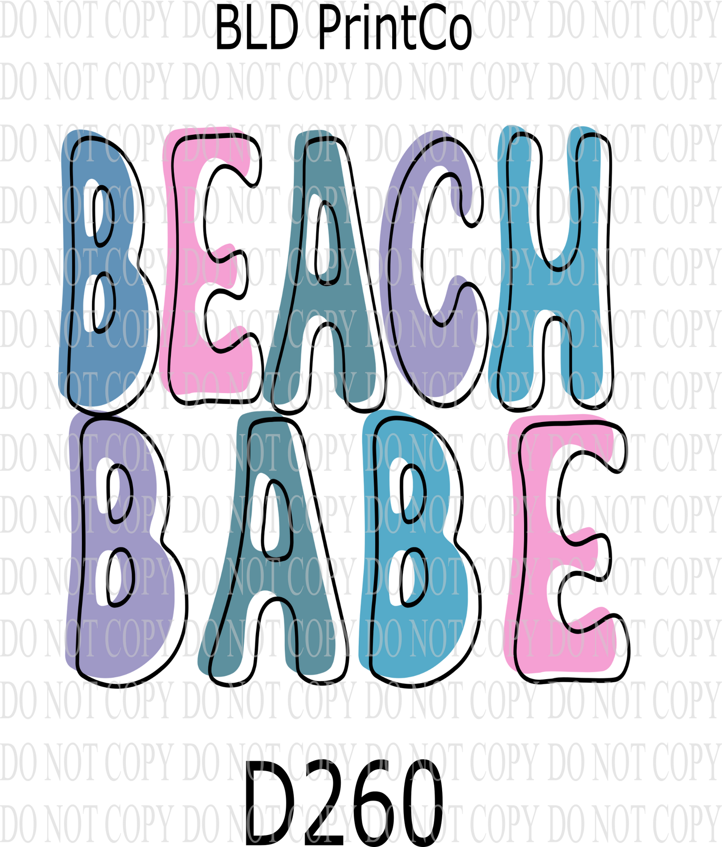 D260- Beach babe-BLD- Clear Decal :: VC Decal