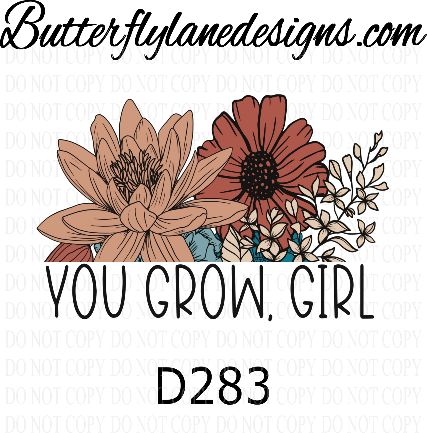 D283 You grow girl :: Clear :: VC Decal