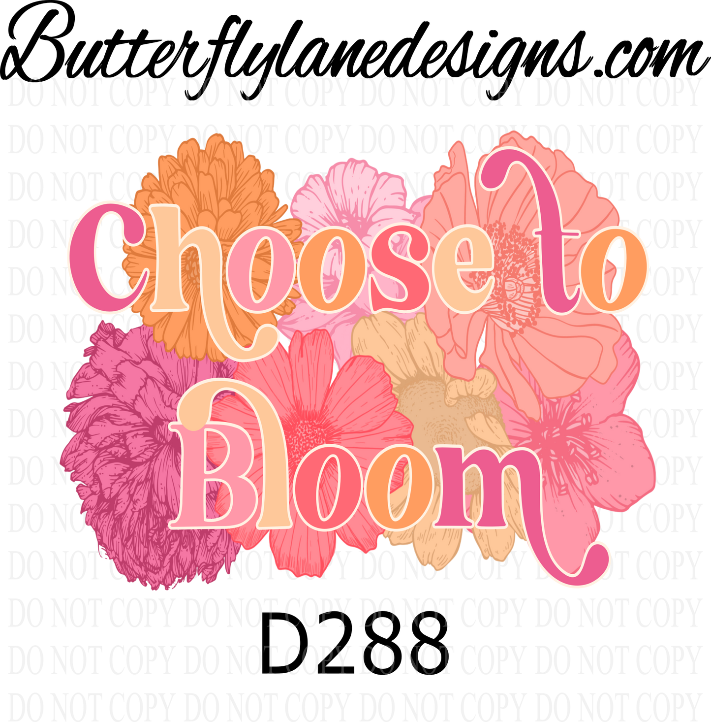 D288 Choose to bloom-Bright retro style :: Clear :: VC Decal