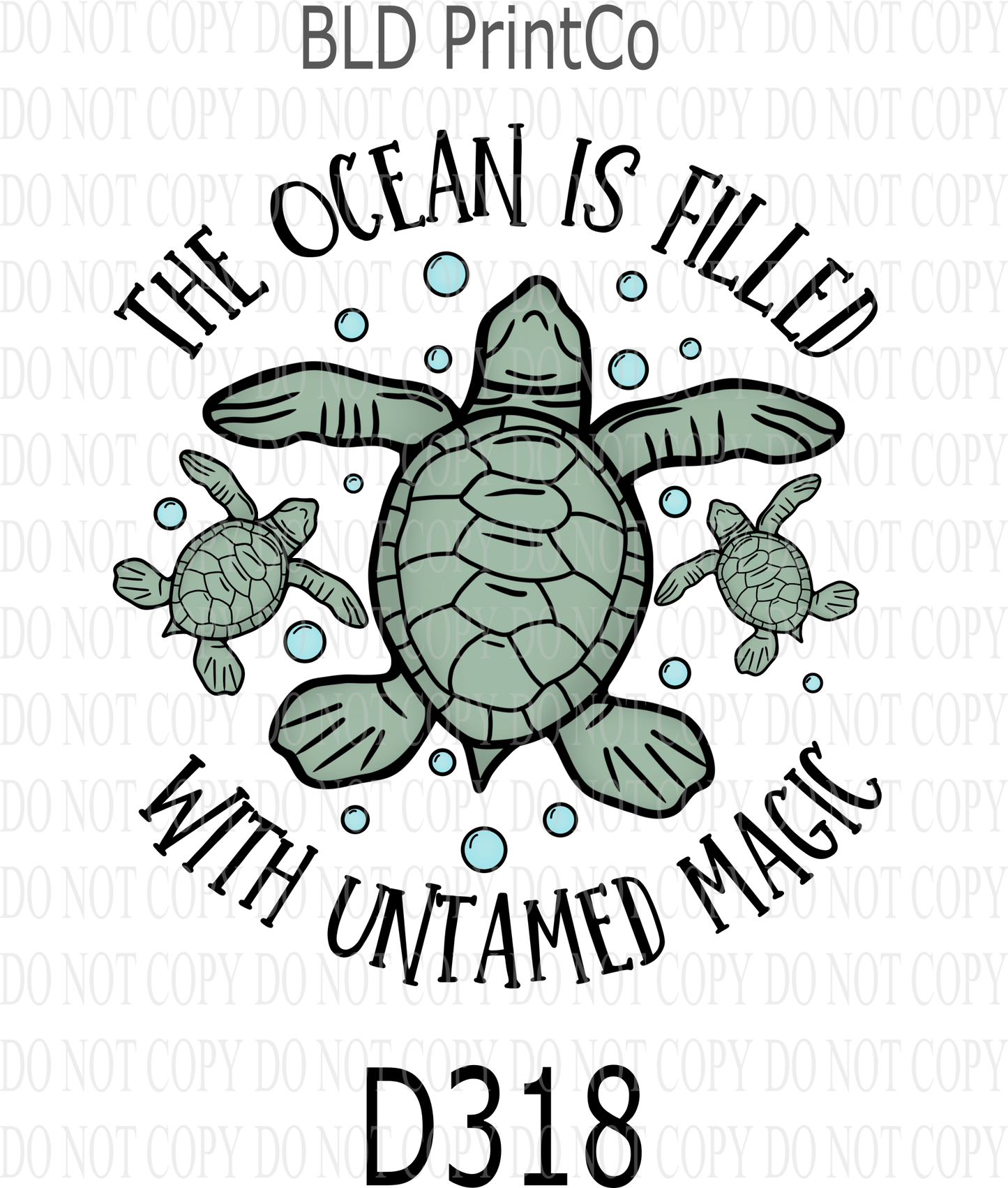 D318 The ocean is filled with untamed magic Clear Decal :: VC Decal