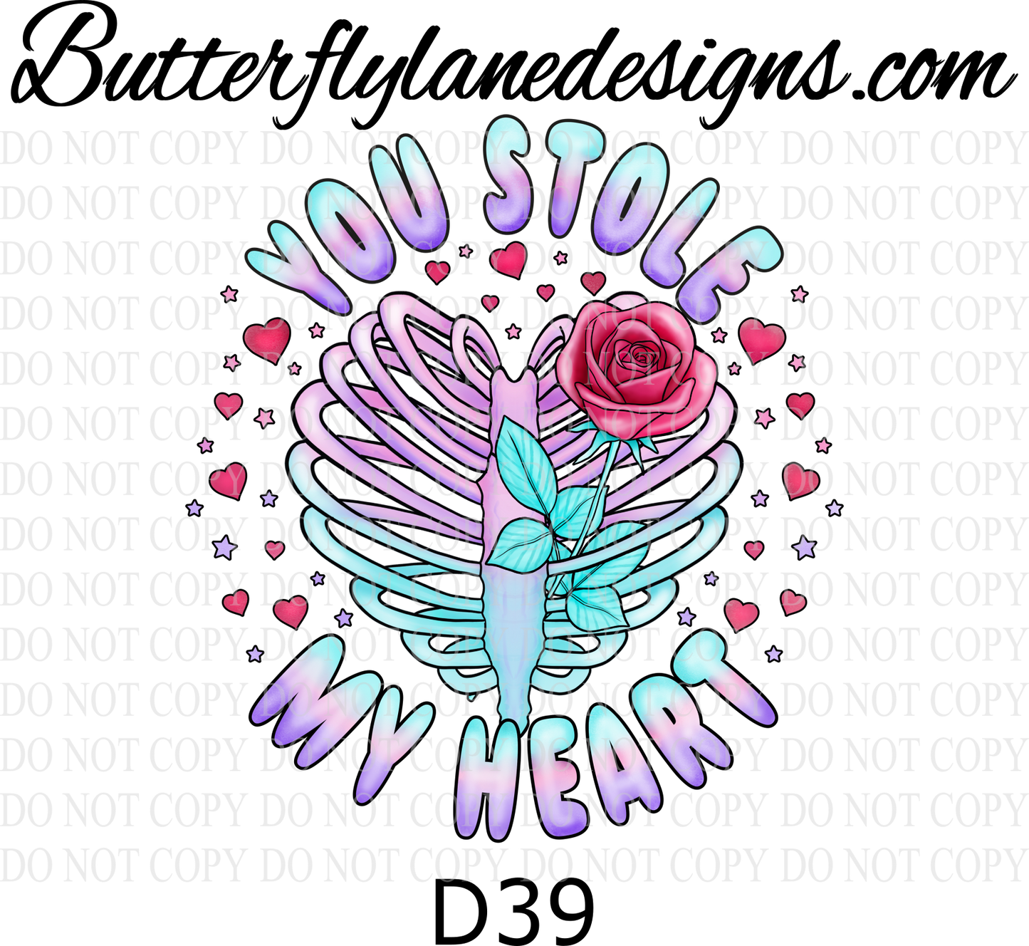 D39 You stole my heart-pastel creepy :: Clear Decal :: VC Decal