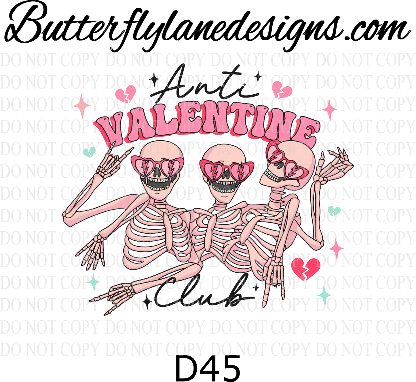 D45 Anti-Valentine club :: Clear Decal :: VC Decal