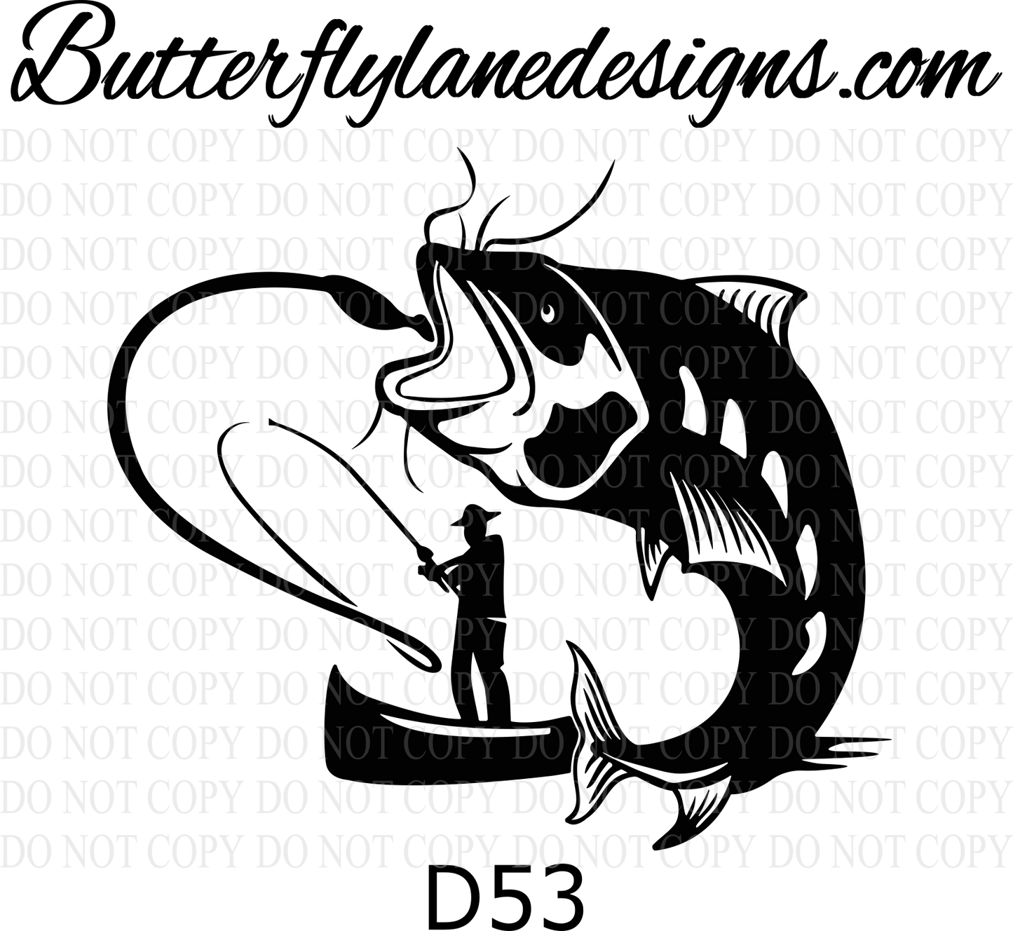 D53 Fishing 01 :: Clear Decal :: VC Decal