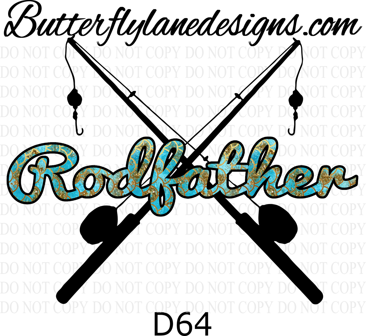 D64 Rodfather-fishing :: Clear Decal :: VC Decal
