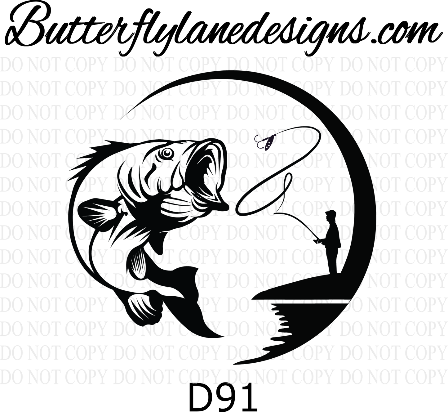 D91 Fishing 03 :: Clear Decal :: VC Decal