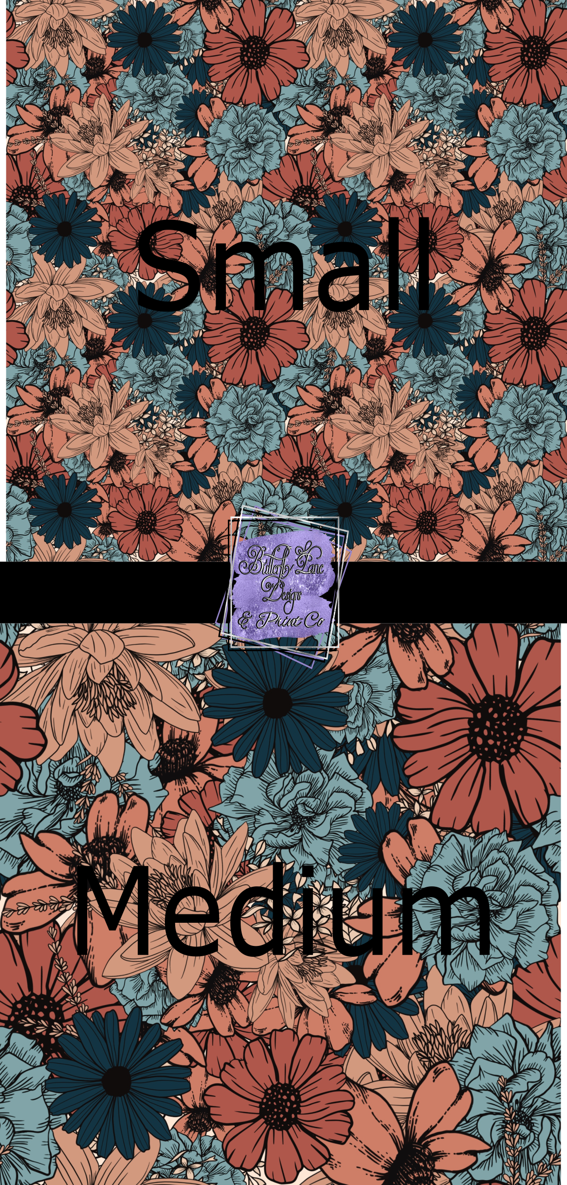 Dark earth tone florals PV 524 Patterned Vinyl