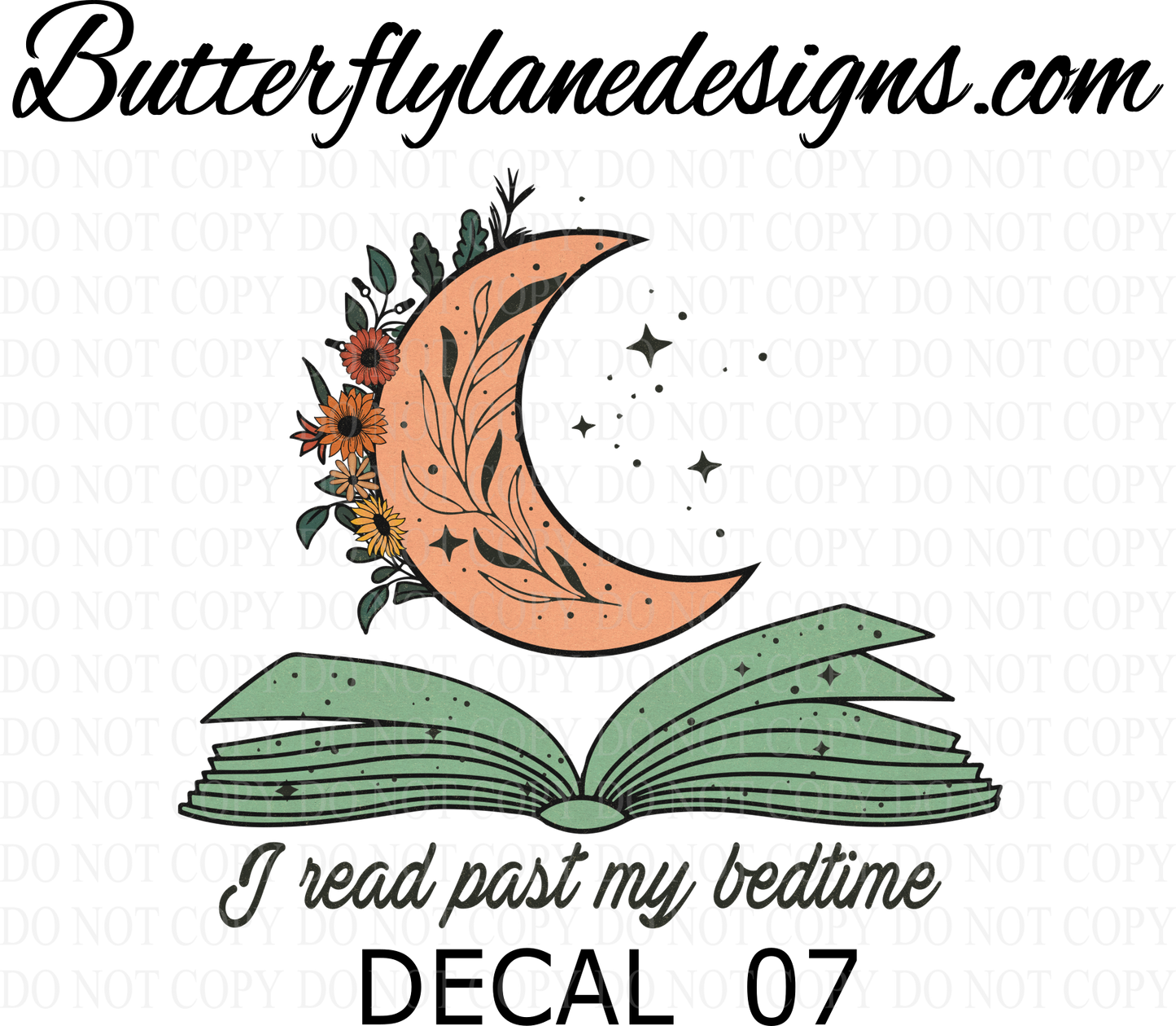 D7 - I read past my bedtime :: Clear Decal :: VC Decal