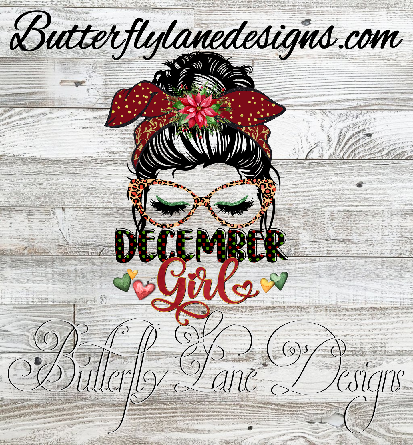 December Girl- Messy Bun :: Clear Cast Decal