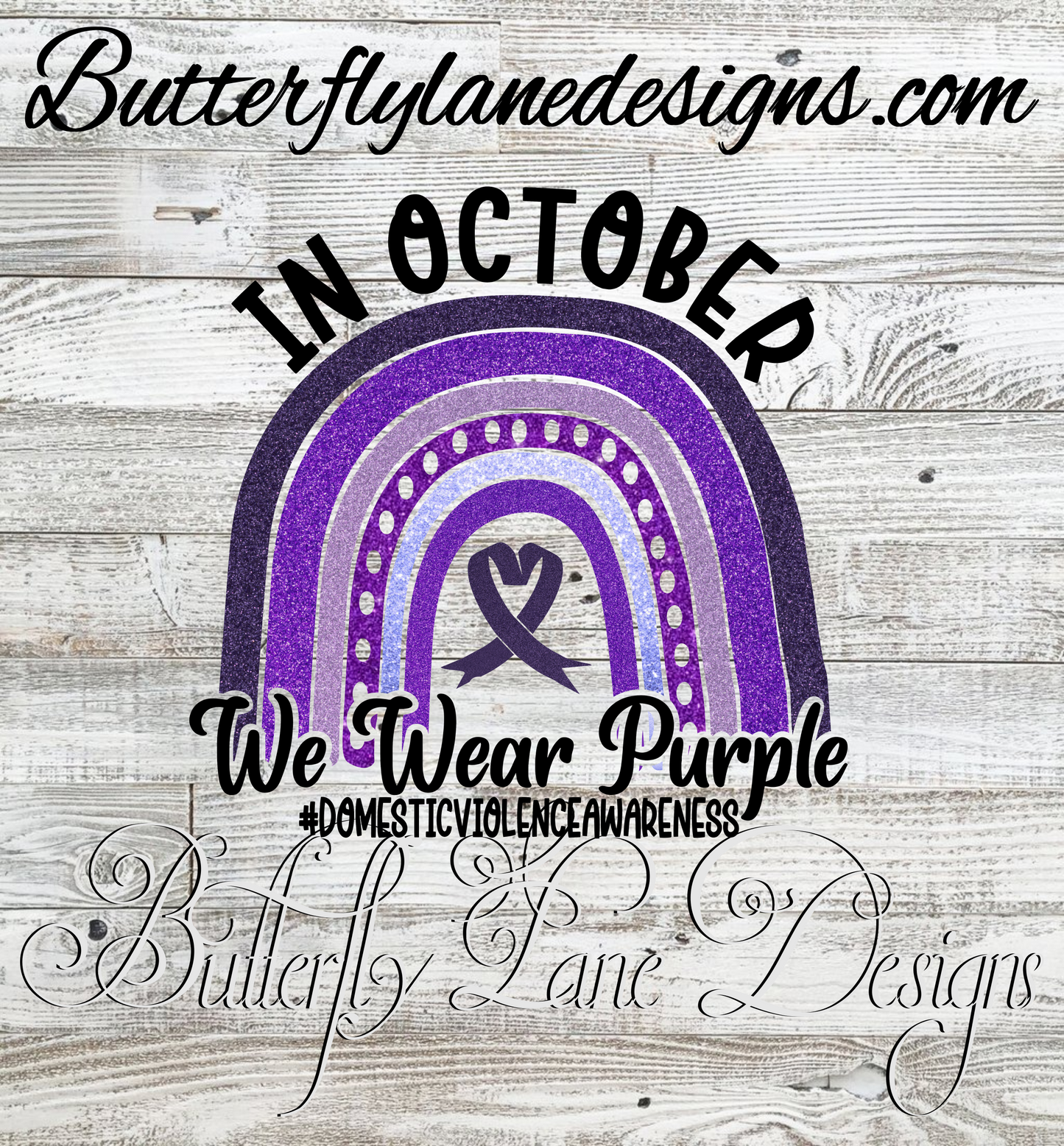 Domestic Violence- Purple boho rainbow :: Clear Cast Decal