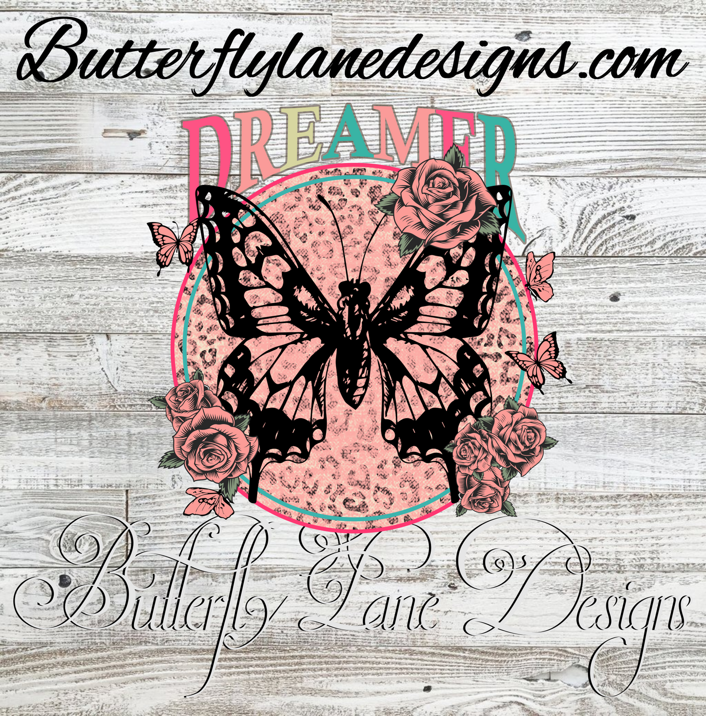 Dreamer-Pink butterfly :: Clear Decal :: VC Decal