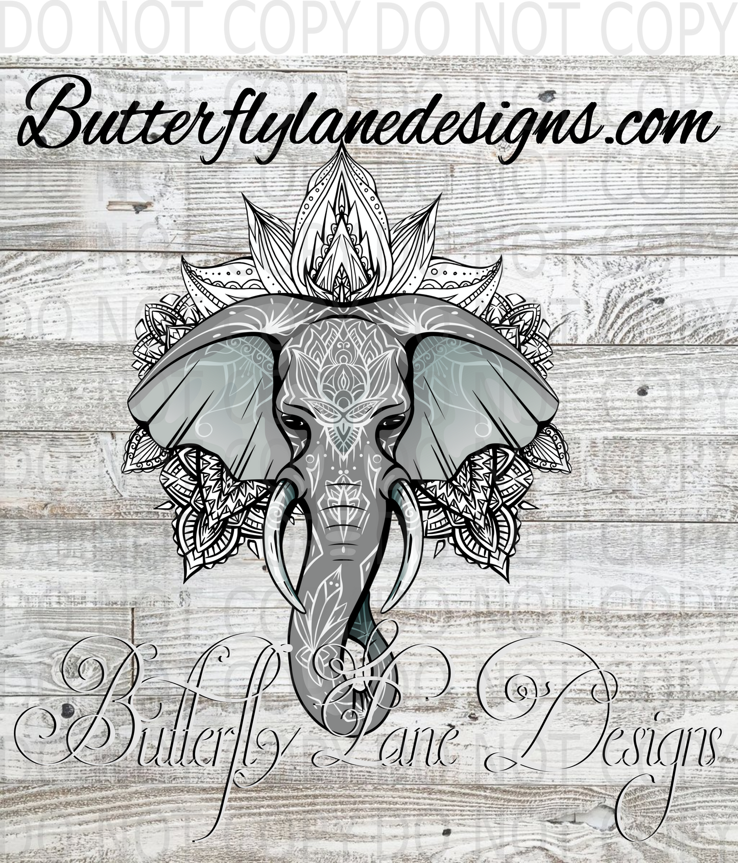 Elephant Mandala 01 :: Clear Decal :: VC Decal