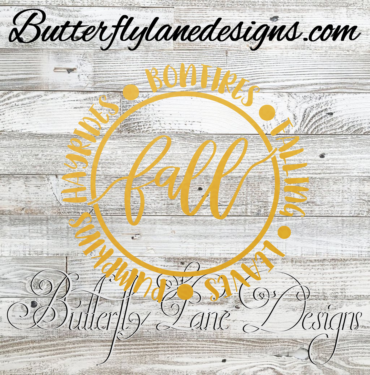 Fall-Bonfires-leaves-hayrides-Light Gold Foil :: Clear Decal :: VC Decal