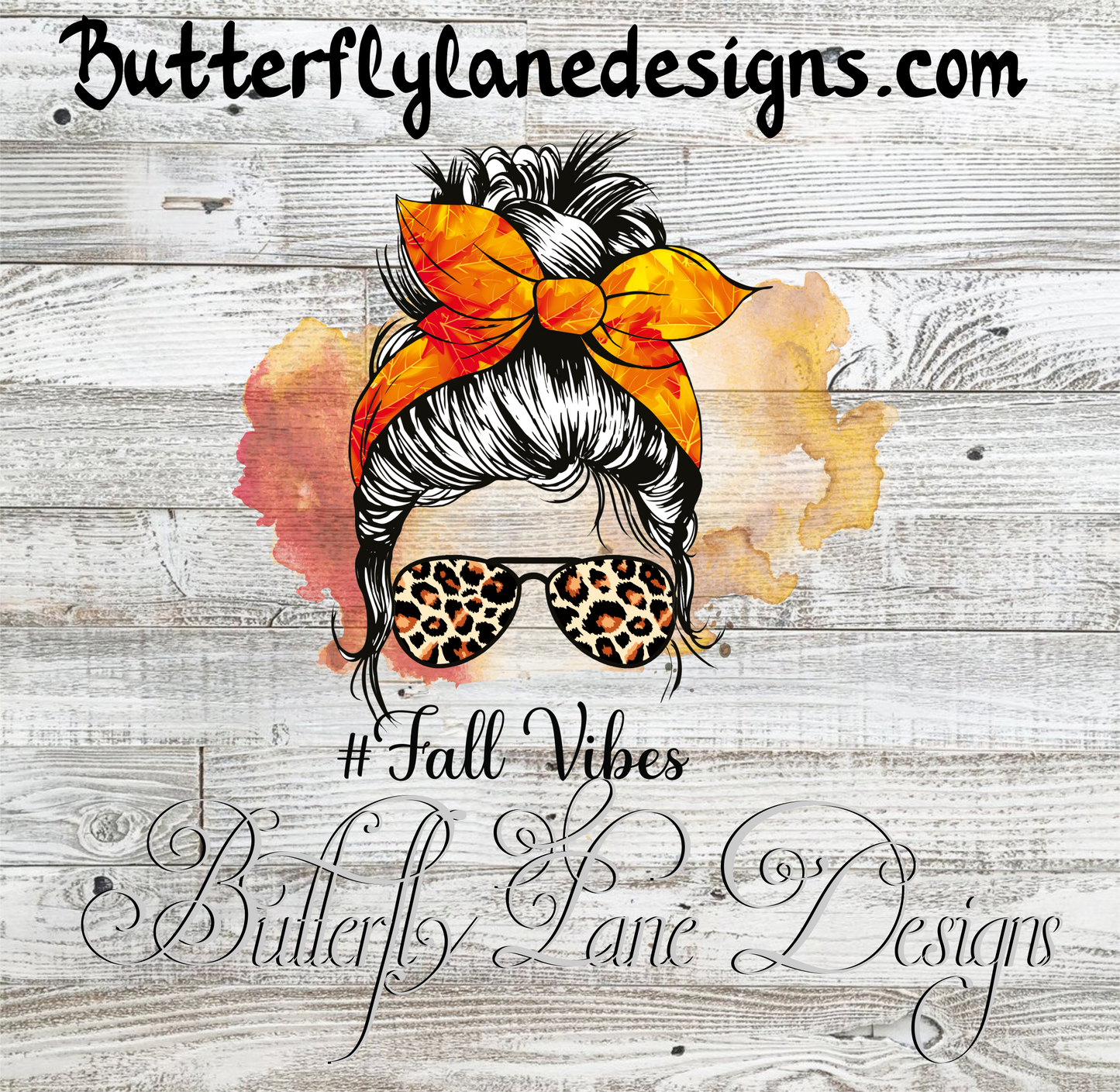Fall Vibes- Messy Bun :: Clear Cast Decal