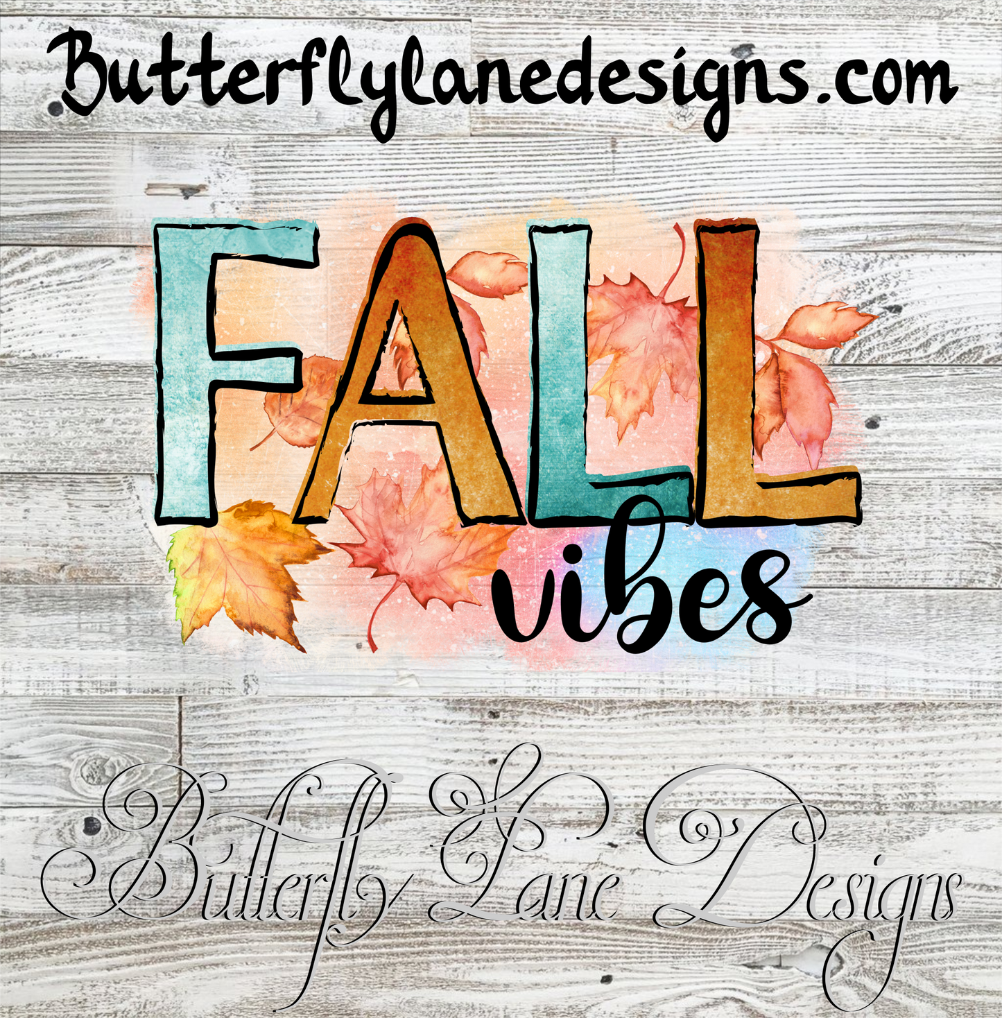 Fall Vibes watercolor:: Clear Cast Decal