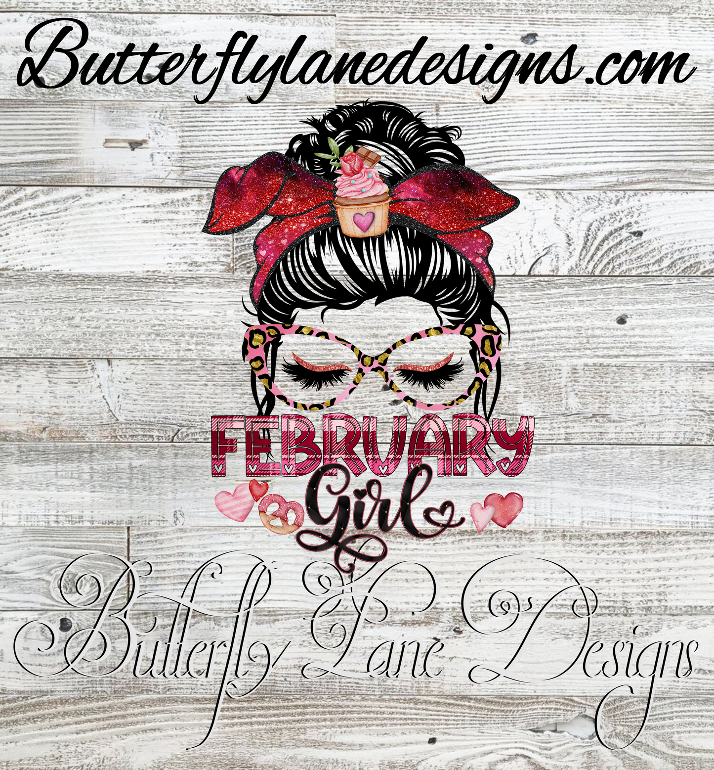 February Girl- Messy Bun :: Clear Cast Decal