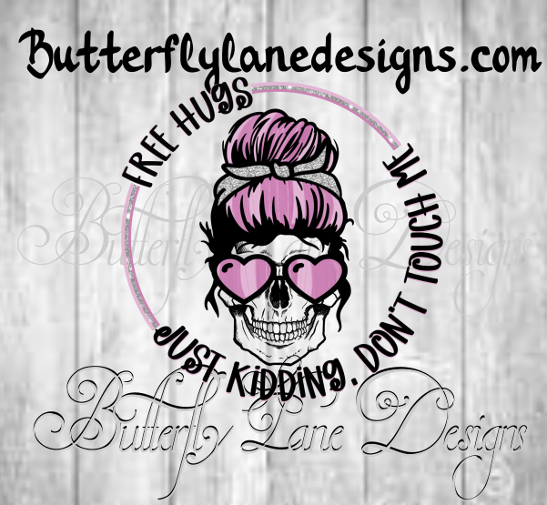 Free Hugs- Just kidding Don't touch me- :: Clear Decal :: VC Decal