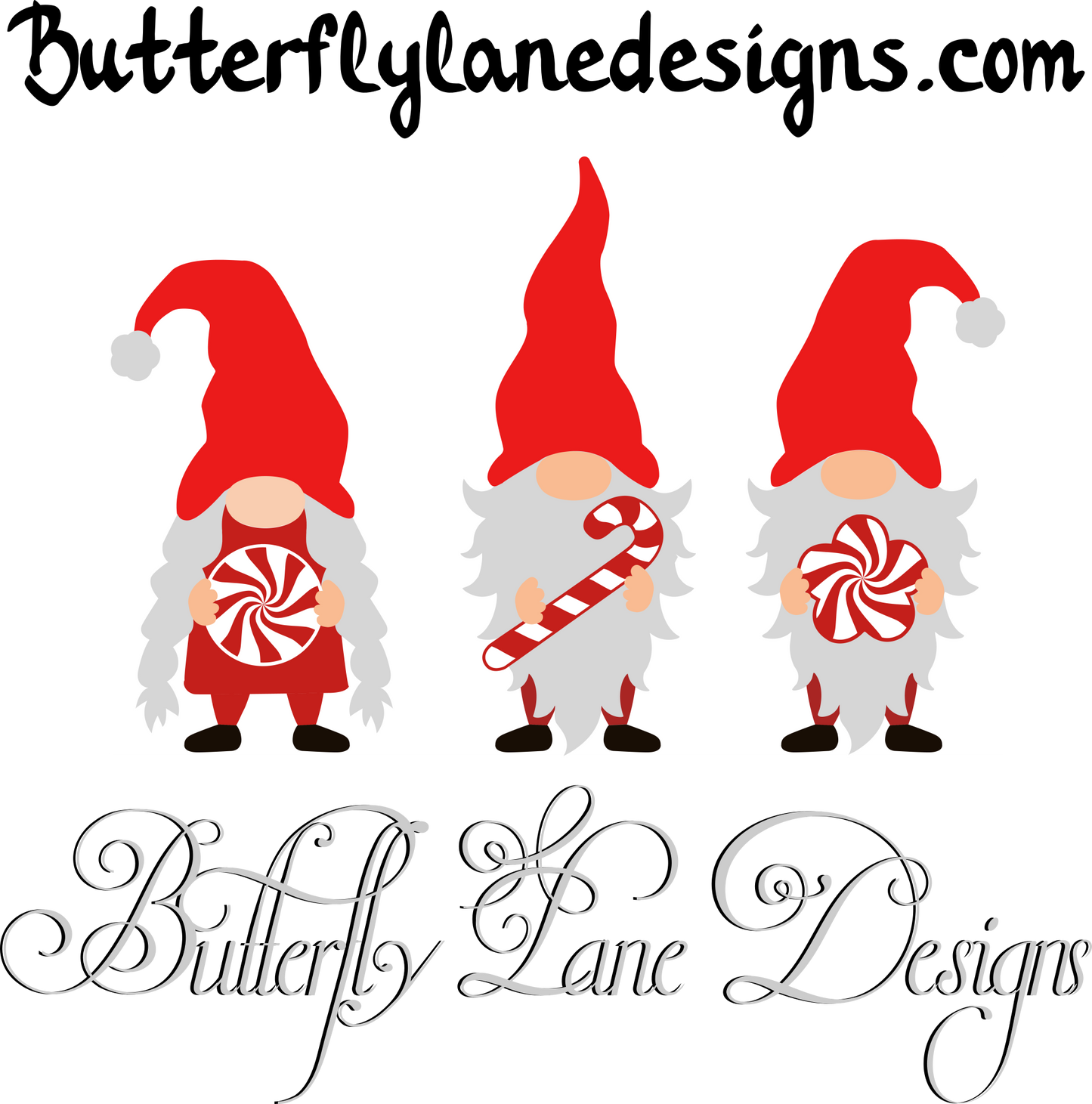 Christmas-Candy Cane- Gnomes-Clear Cast
