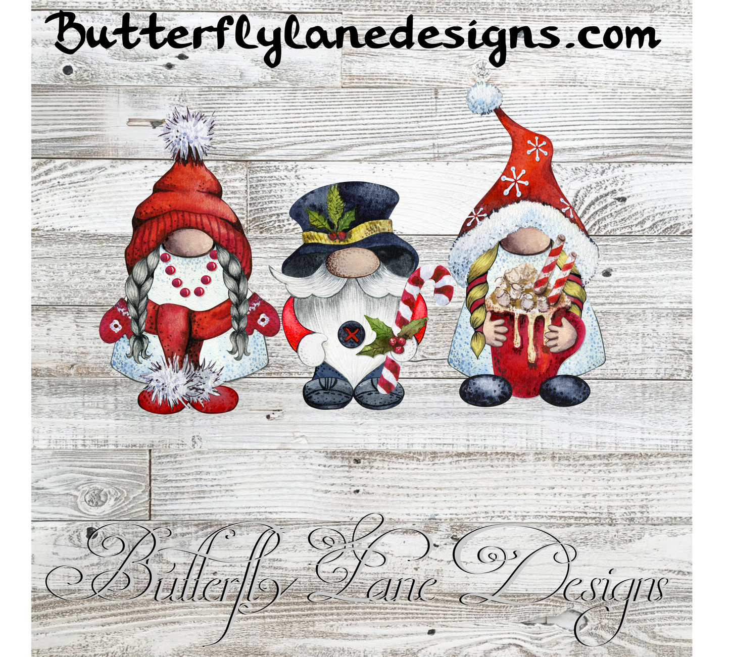 Gnomes- Antique Trio 1 Merry Christmas Clear Cast