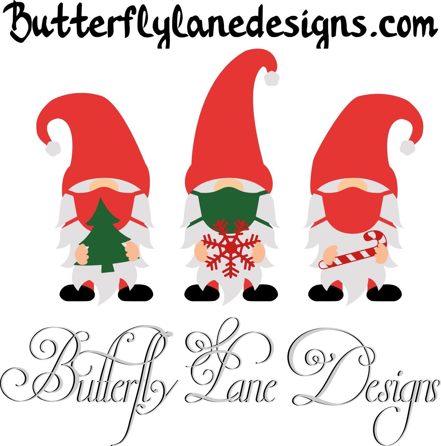 Plaid-Christmas Gnomes with Masks-Clear Cast