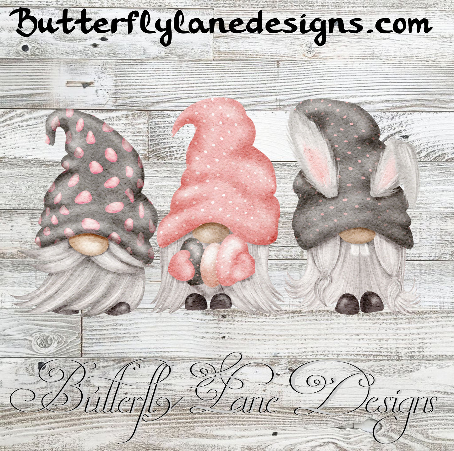 Easter Gnomes Trio :: Clear Cast Decal