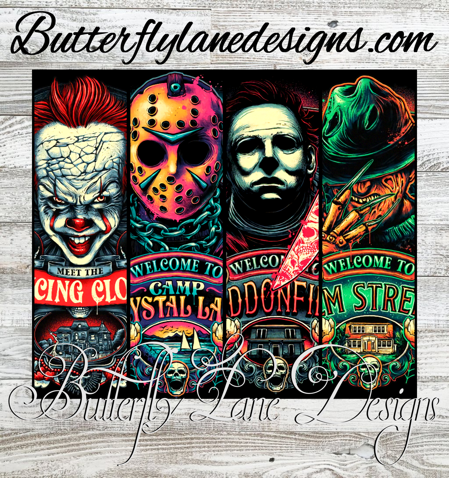 Halloween wrap- Spooky Movies :: White Cast Tumbler wrap