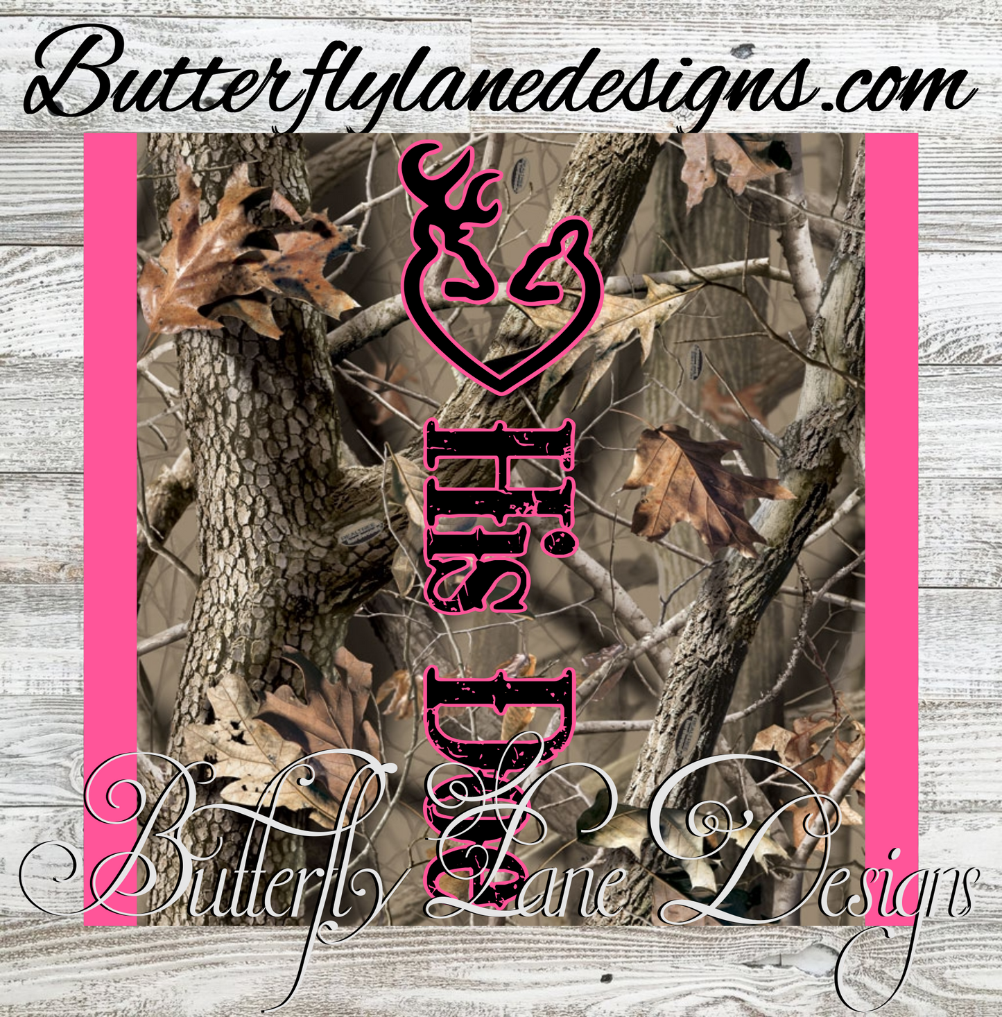 His Doe-Hot Pink & Green camo :: White Cast Tumbler wrap