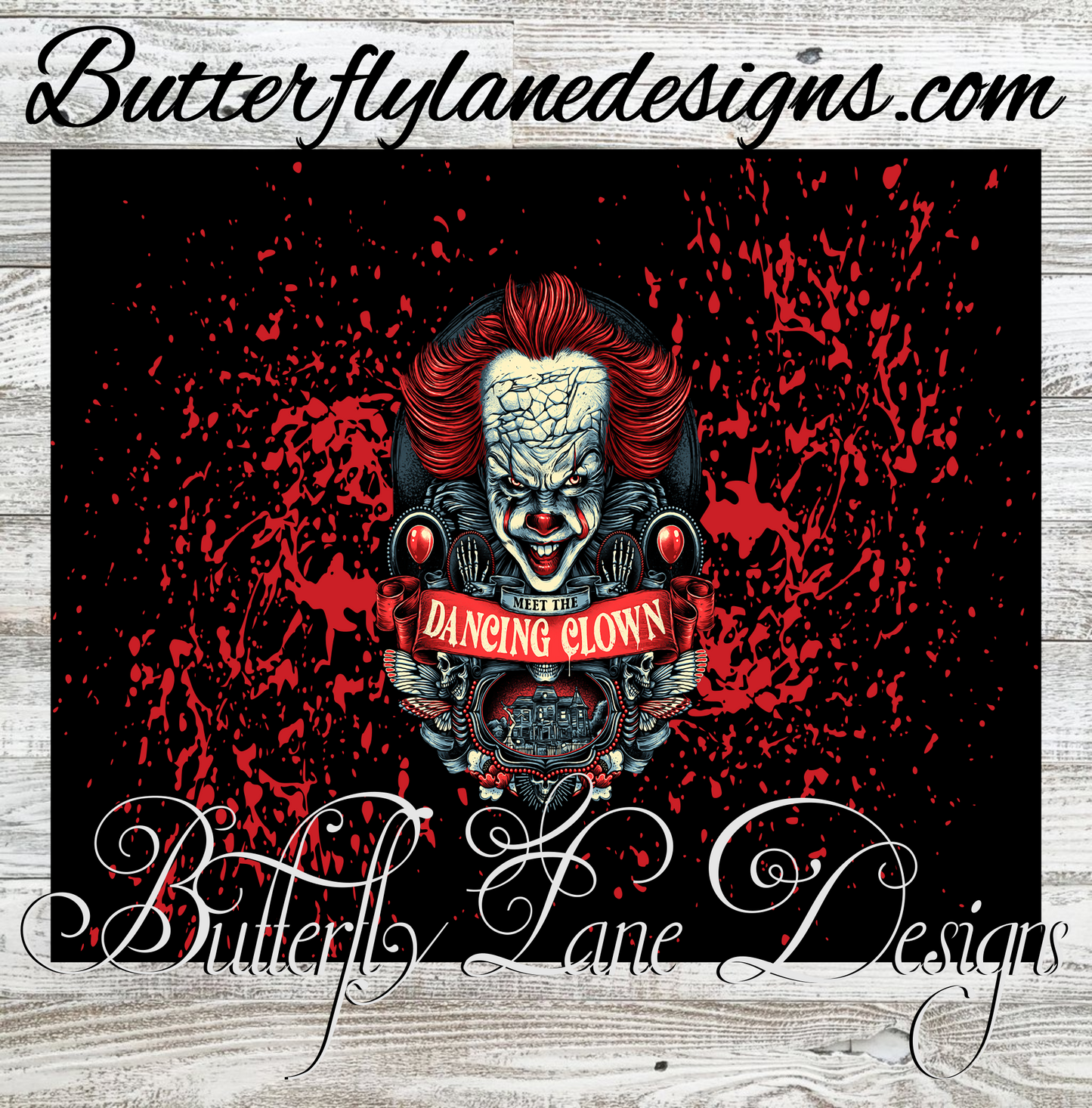 Clown Horror Movie wrap :: White Cast Tumbler wrap