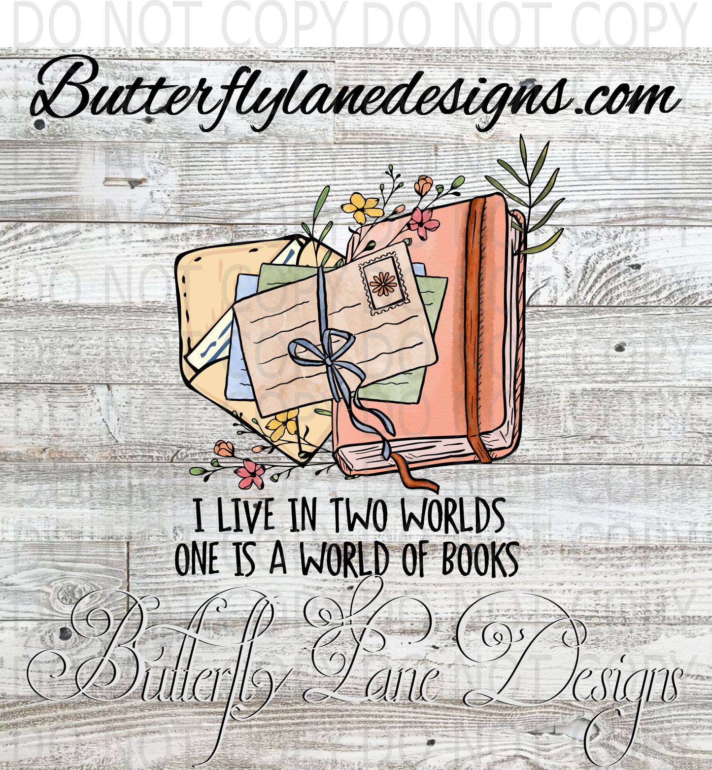 I live in two worlds- one is a world of books :: Clear Decal :: VC Decal