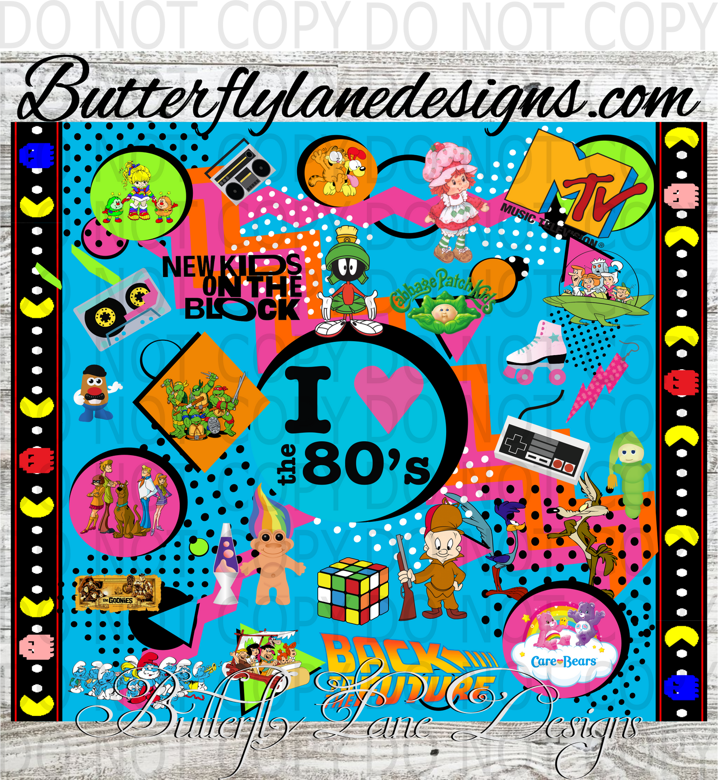 I love the 80s Blue :: Tumbler wrap