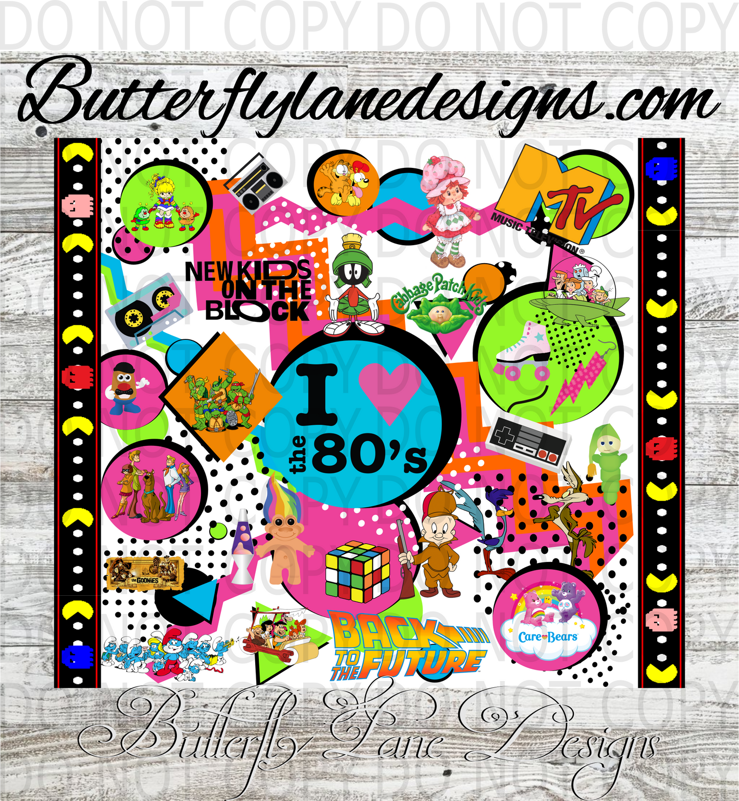 I love the 80s White :: Tumbler wrap