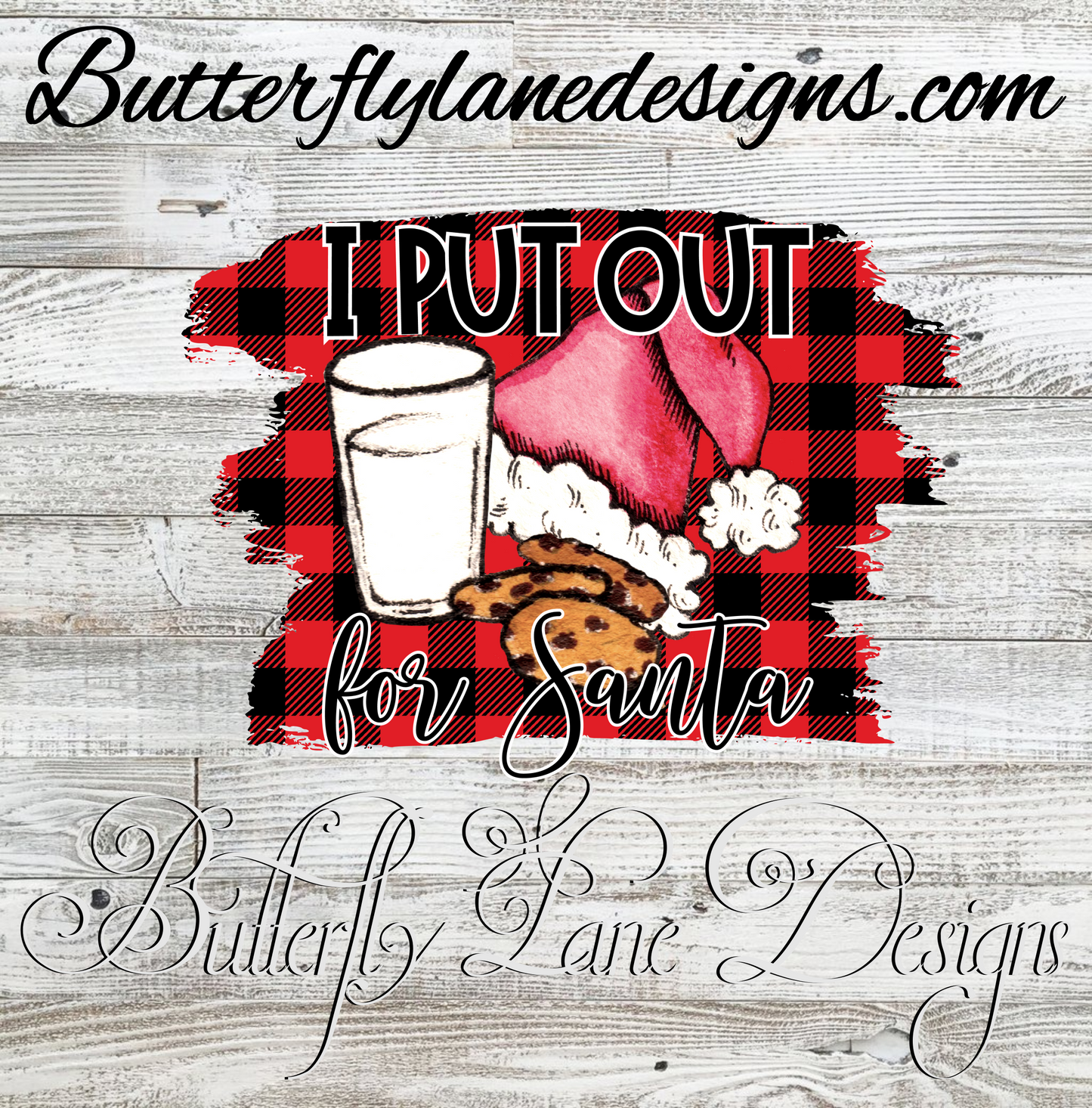 I put out for Santa-red plaid :: Clear Cast Decal