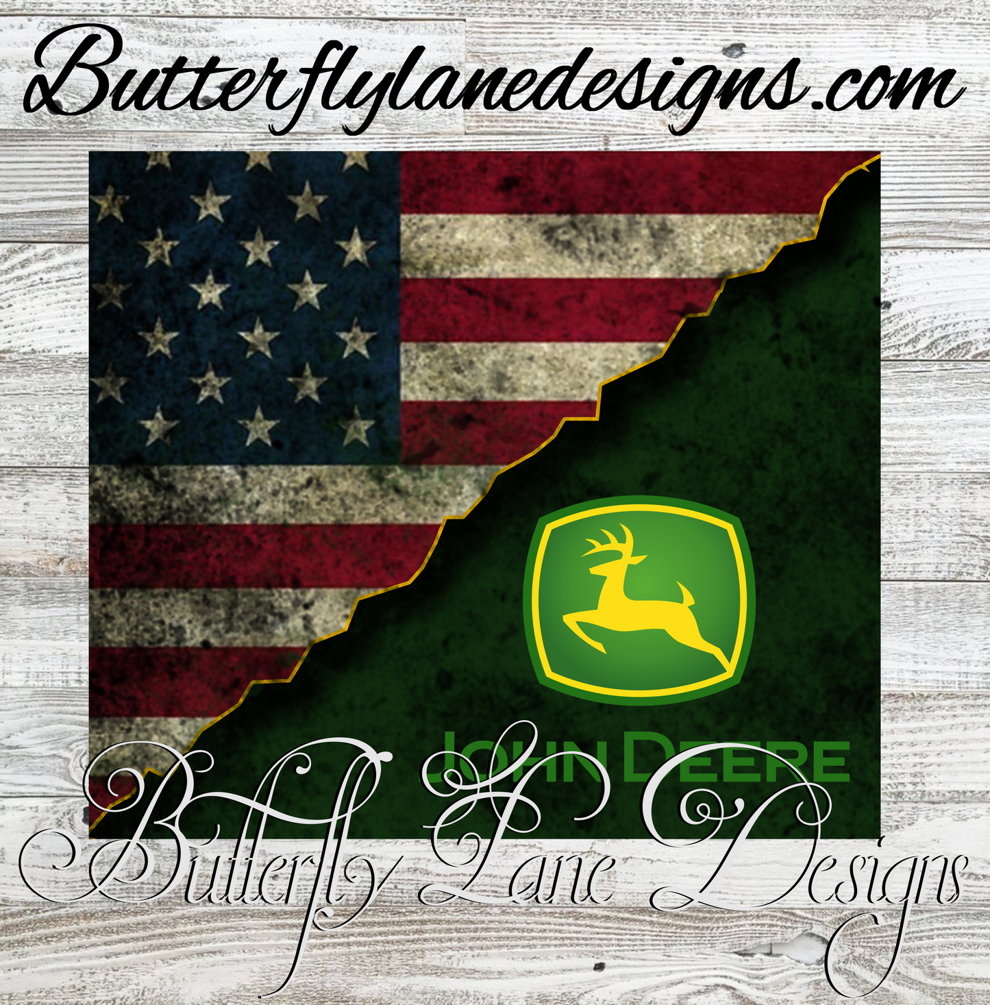 Stars and Strips John Deere 02 :: White Cast Tumbler wrap