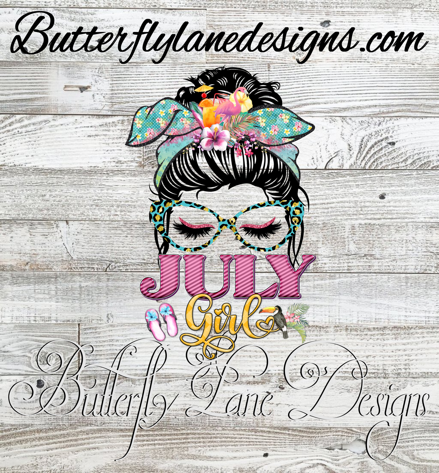 July Girl- Messy Bun :: Clear Cast Decal
