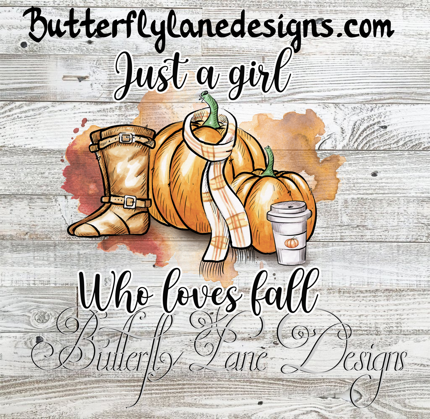It's fall y'all- Pumpkins-boots-scarf :: Clear Cast Decal