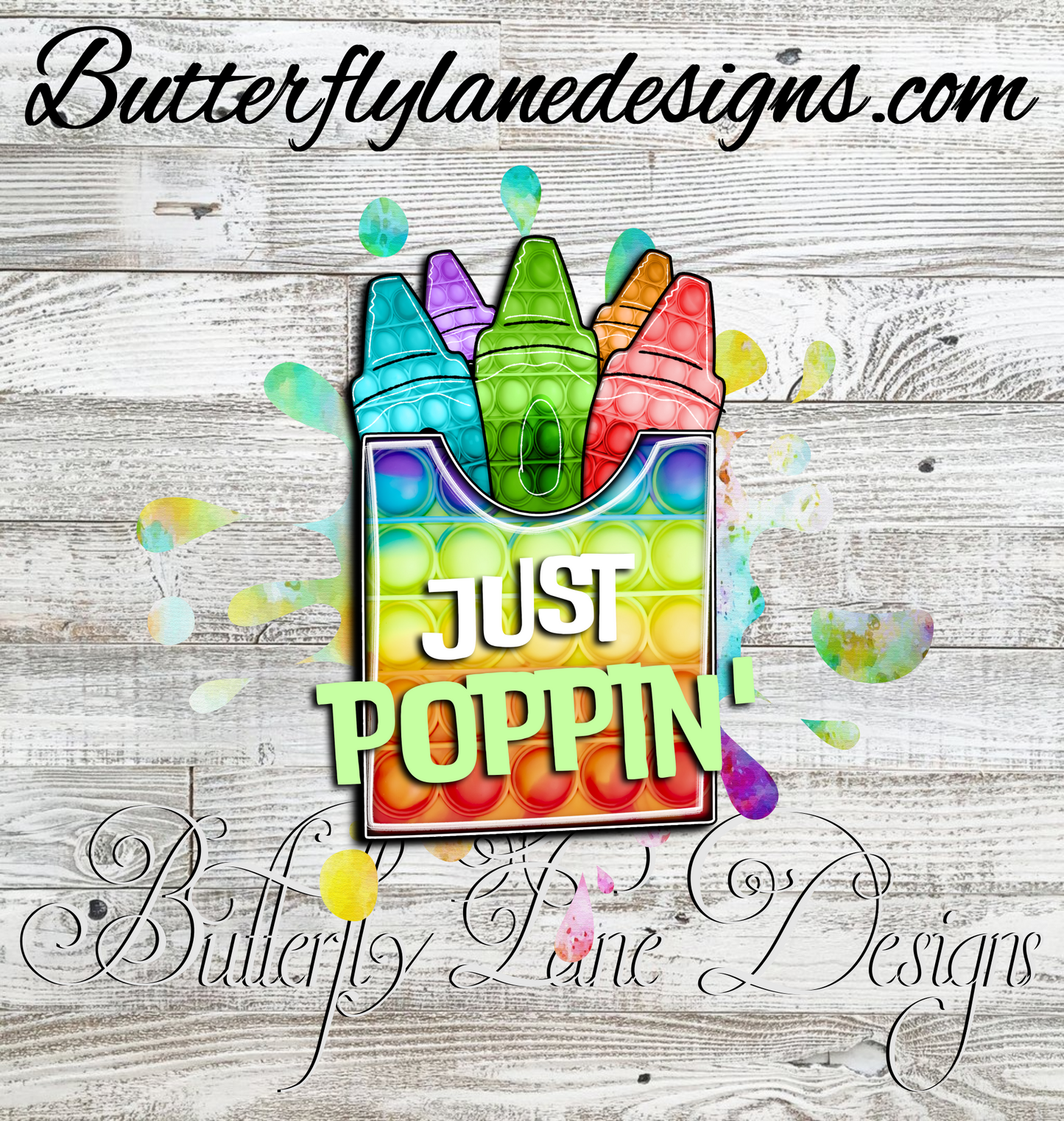 Just Poppin crayons :: Clear Decal / VC Decal