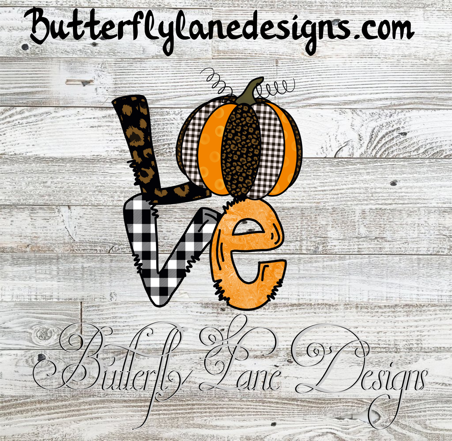Love; Pumpkin O; Fall :: Clear Cast Decal