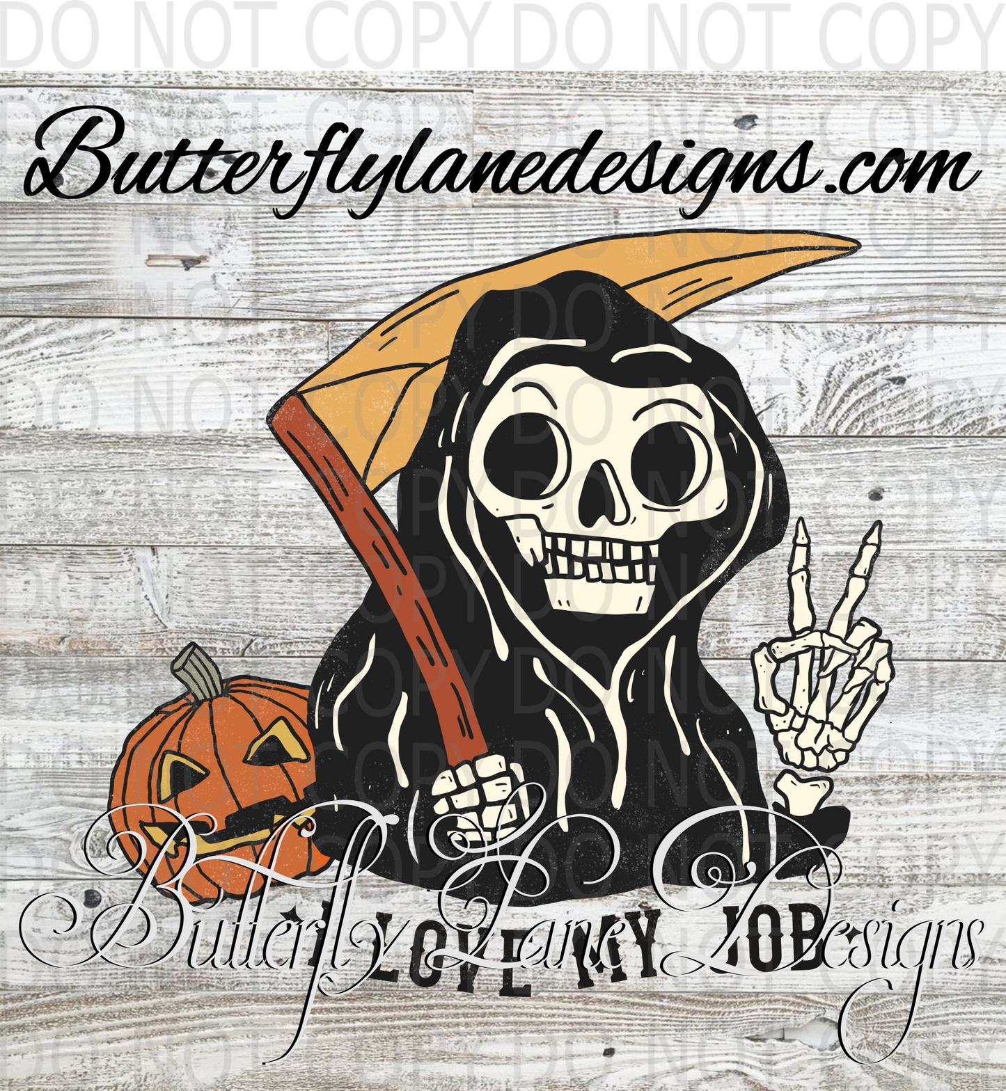 Love my job-grim :: Clear Decal :: VC Decal